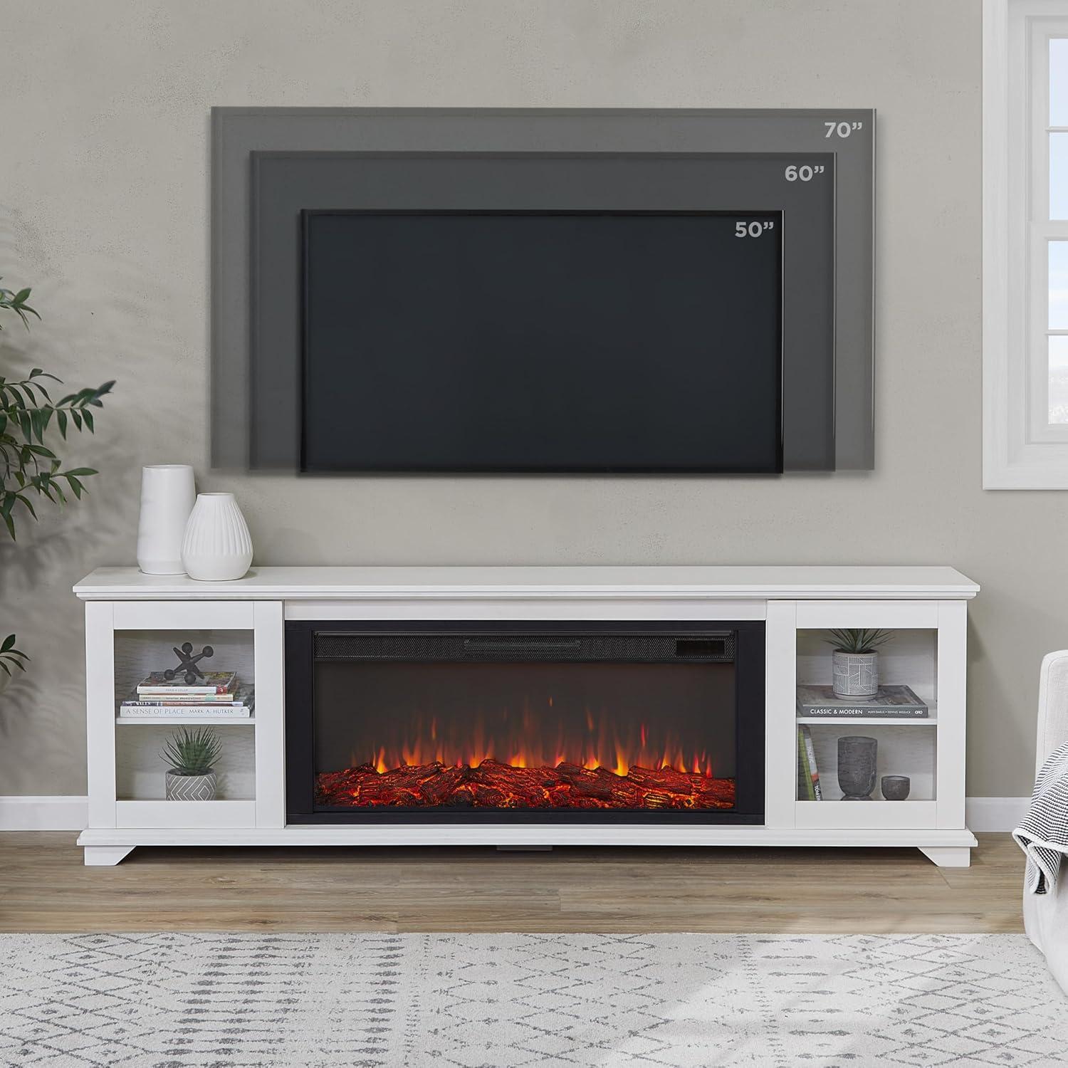 Benjamin 81" Landscape Electric Fireplace TV Stand by Real Flame