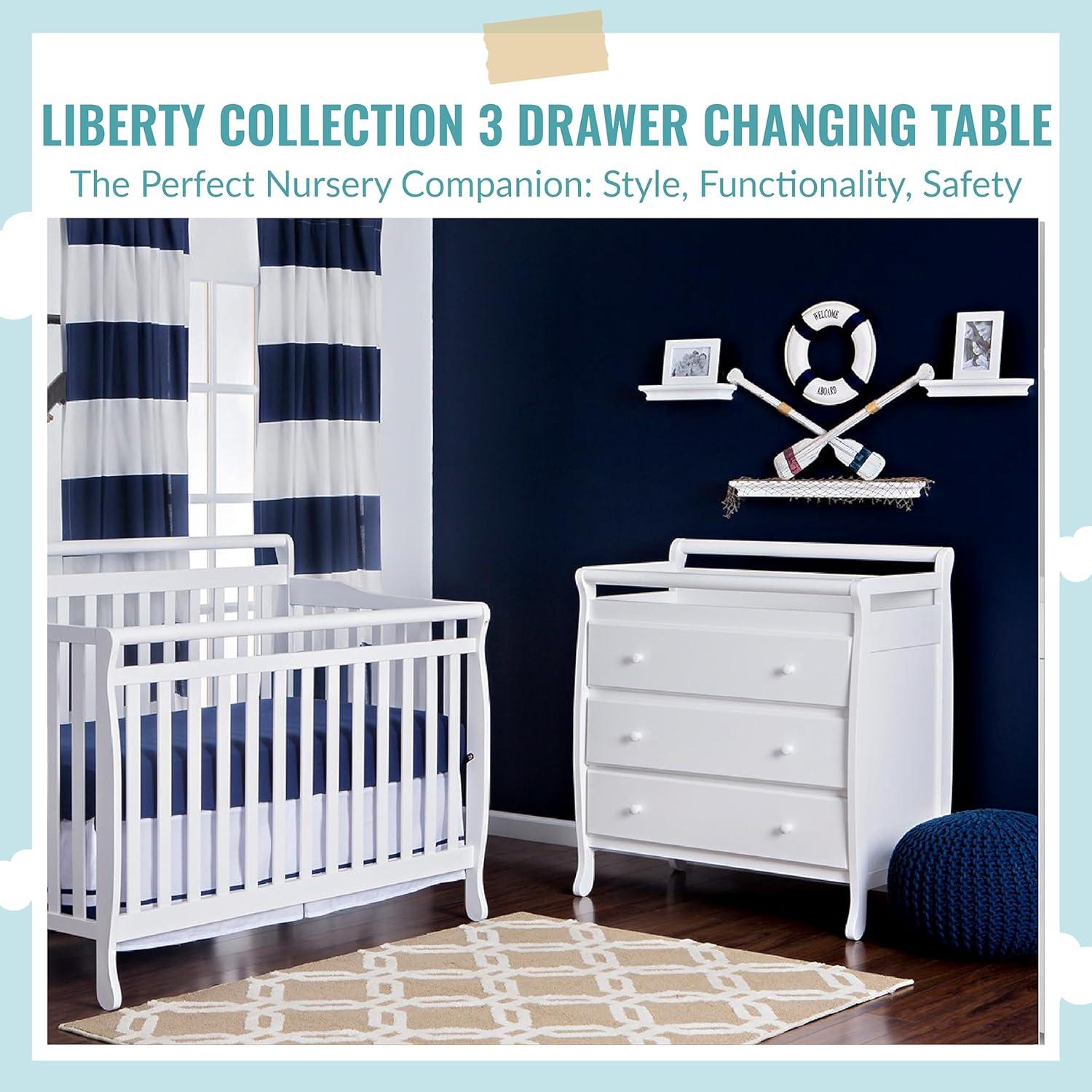 Dream On Me Liberty Collection 3 Drawer Changing Table White