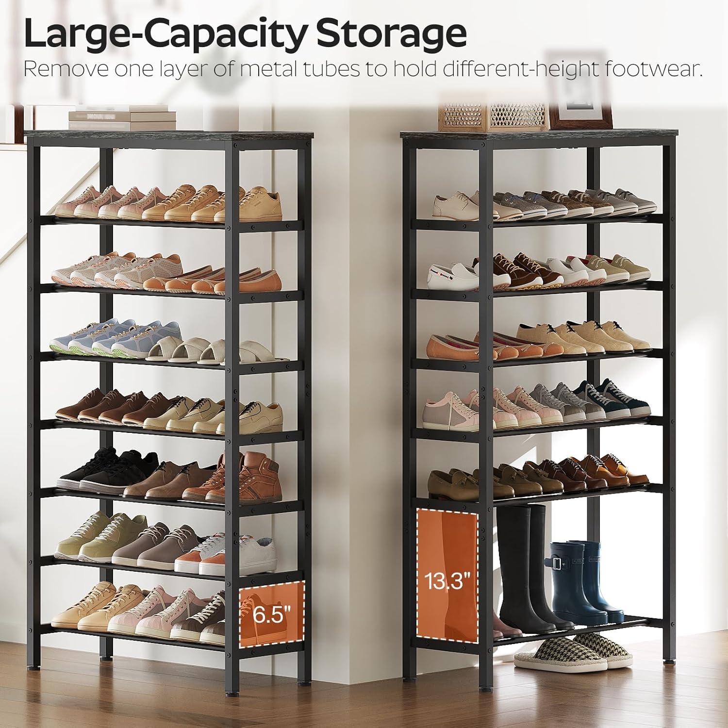 Shoe Rack, 6-Tier Shoe Organizer, for 18-24 Pairs of Shoes, Large Capacity Shoe Storage Shelf, Durable and Stable, for Entryway, Closet, Hallway, Dorm Room, Industrial, Rustic Brown BF67XJ01G1