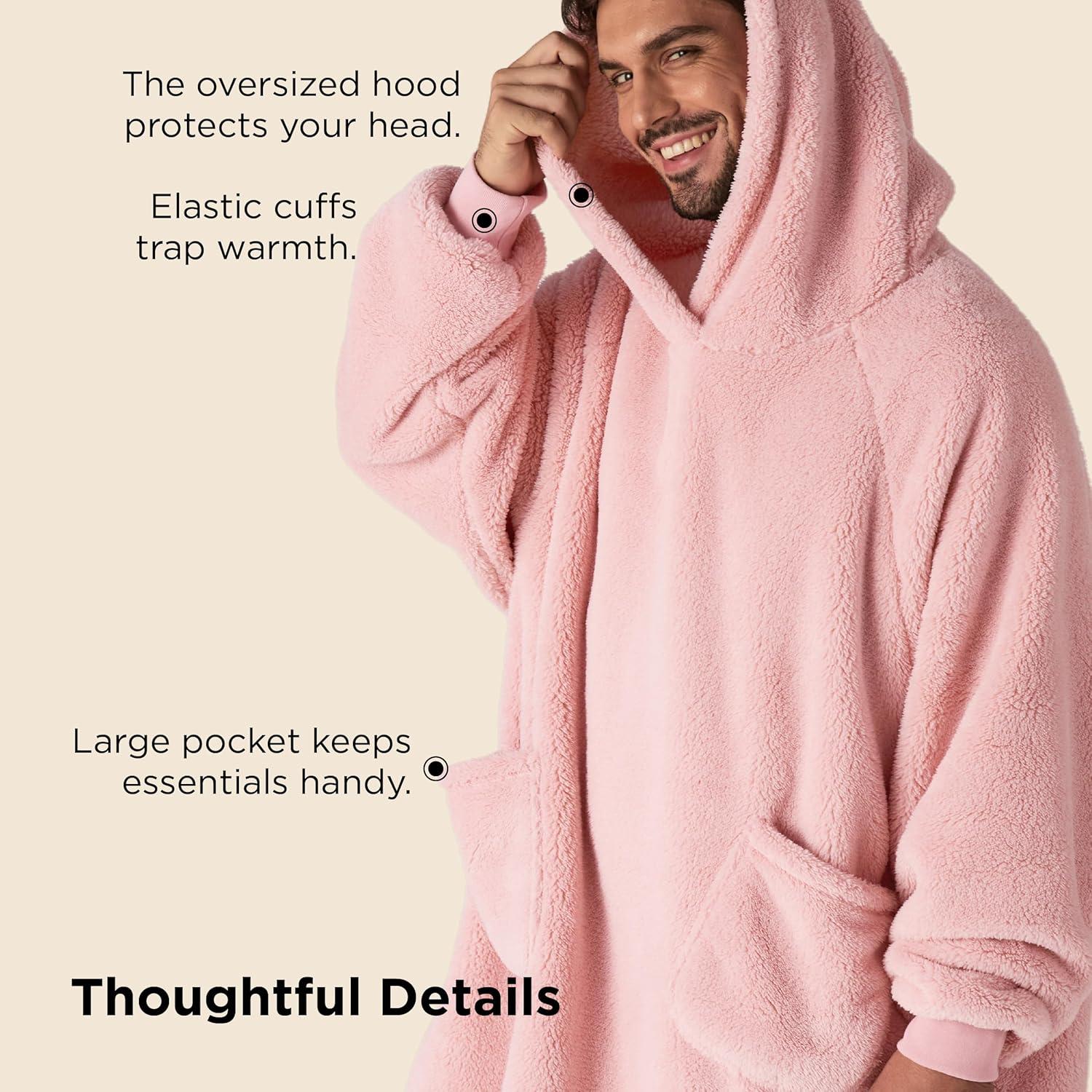 Bedsure Bedsure Wearable Blanket Hoodie Gifts For Women - Cozy Sherpa Hoodie Blanket For Adult Men, Warm Hooded Blanket Sweatshirt