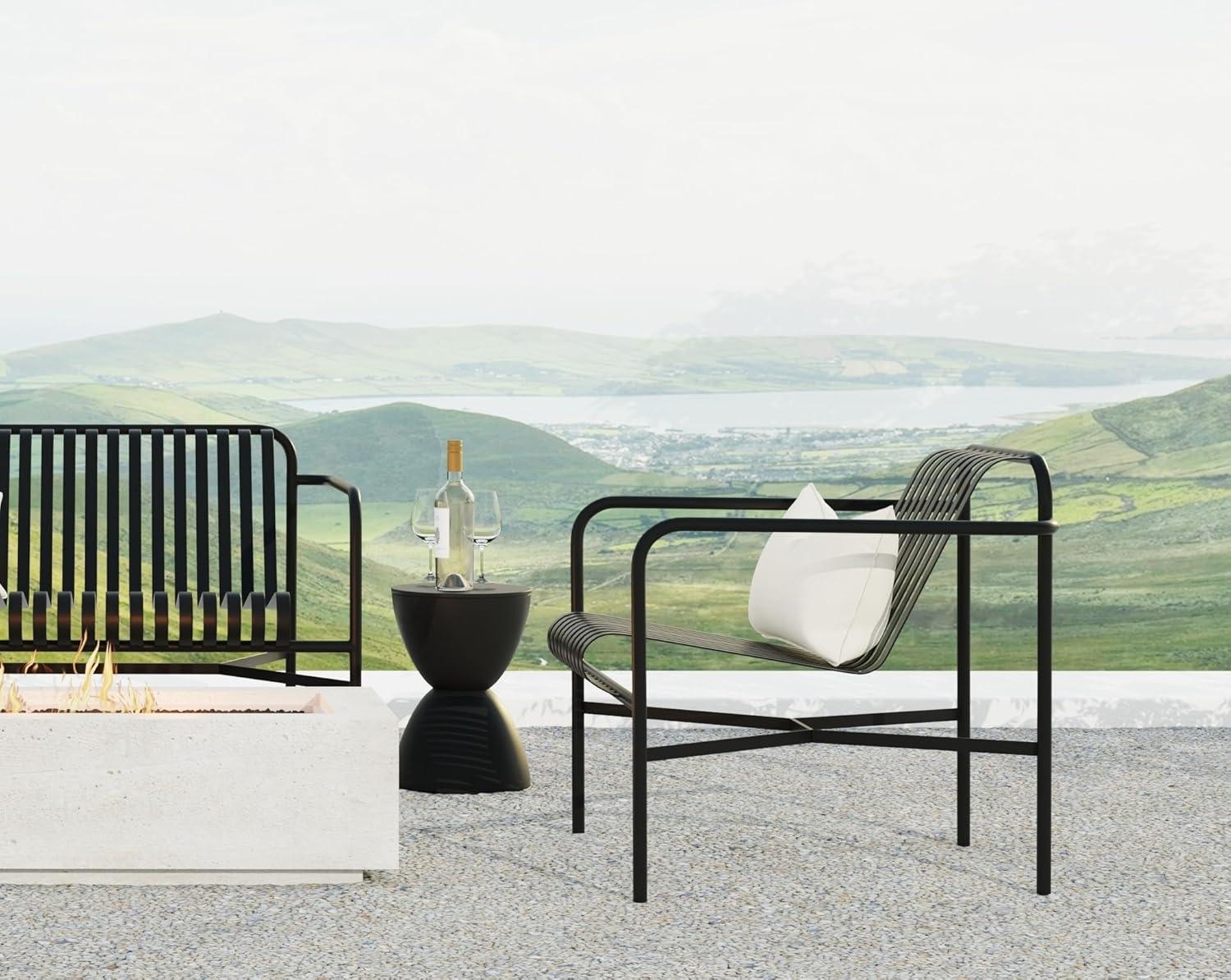 Sallie Black Weather-Resistant Plastic Indoor/Outdoor Stool