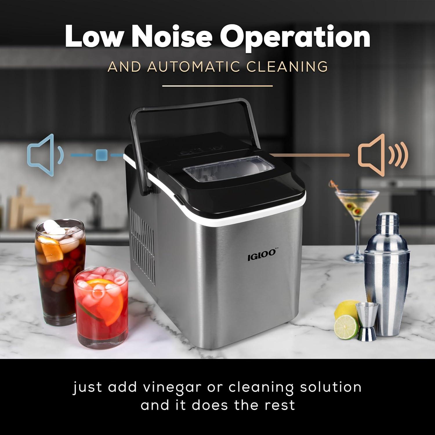 Igloo 26-Pound Automatic Self-Cleaning Portable Countertop Ice Maker Machine With Handle