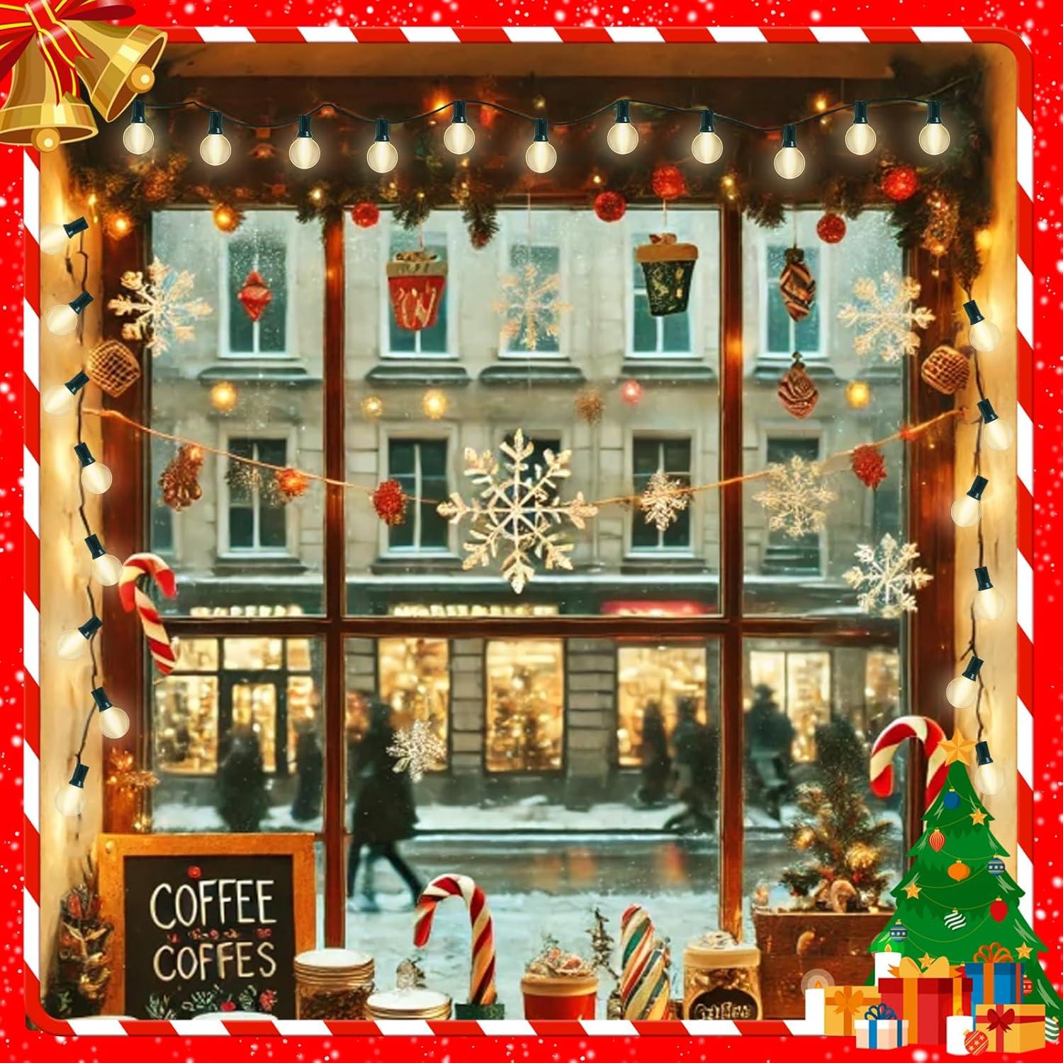 Novelty Lights Frosted White G40 Globe Hanging Outdoor String Light Replacement Bulbs E12 Candelabra Base 5 Watt