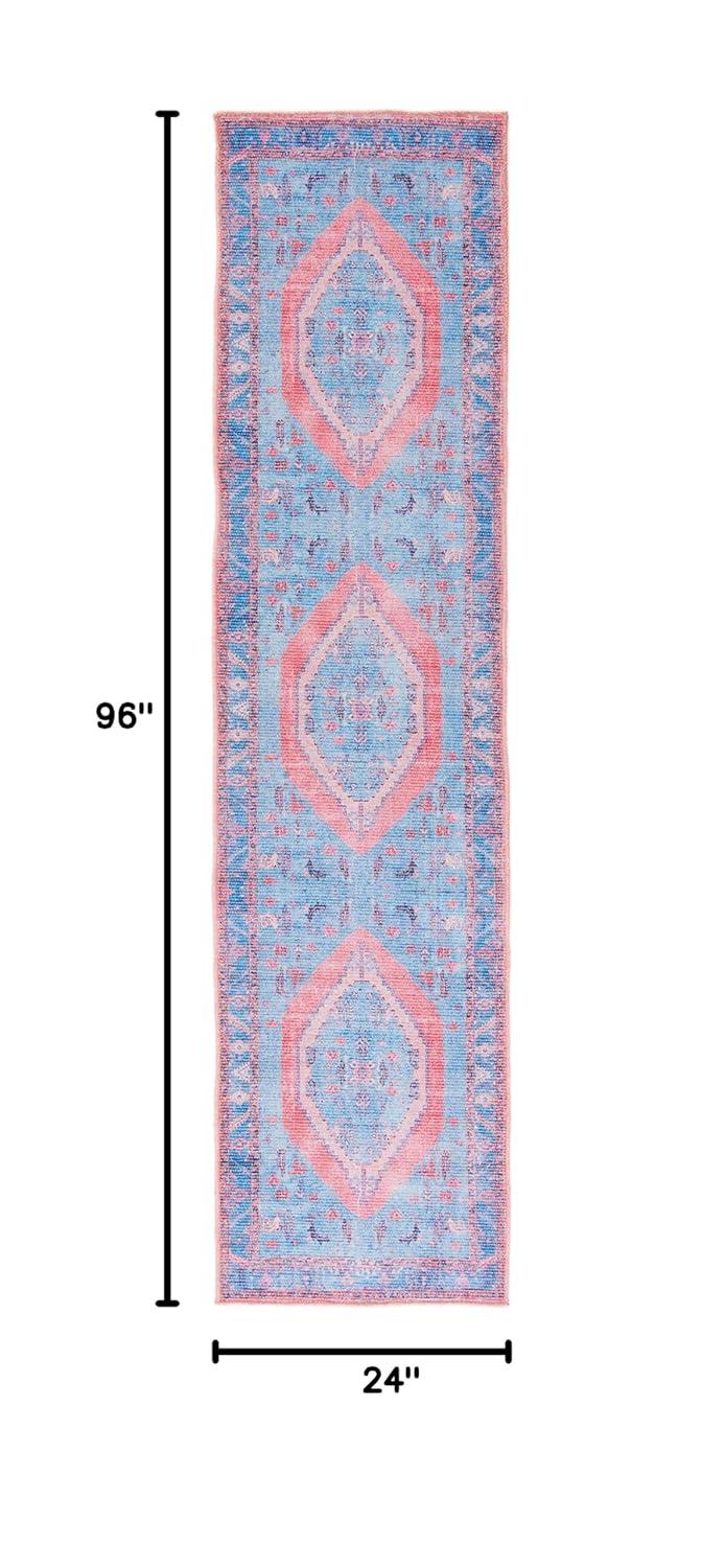 Serapi SEP356 Power Loomed Machine Washable Skid-Resistant Indoor Runner Rug - Light Blue/Beige - 2'x8' - Safavieh