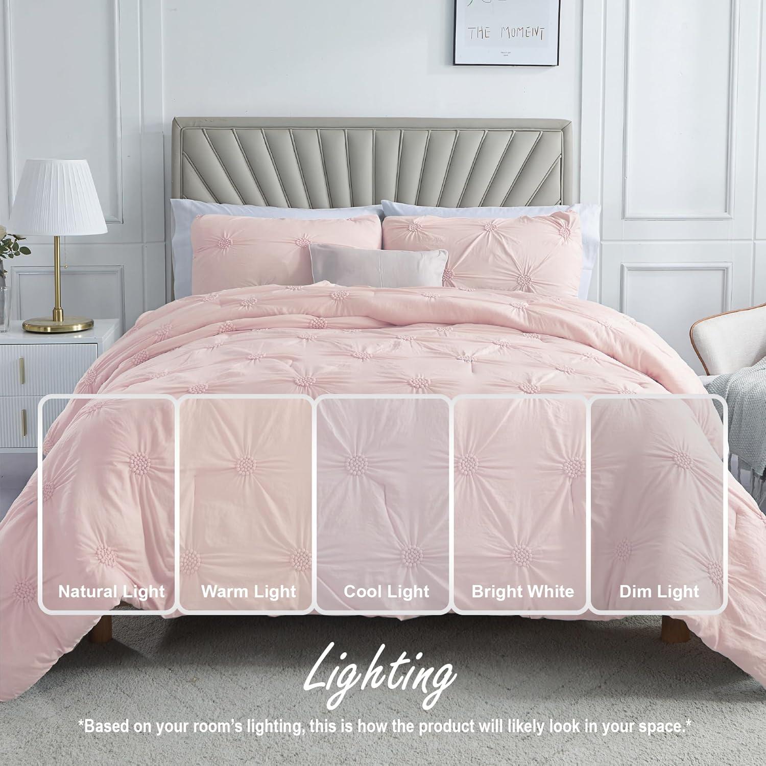Swift Home Supreme Microfiber Floral Pintuck Microfiber 3-Piece Comforter Set