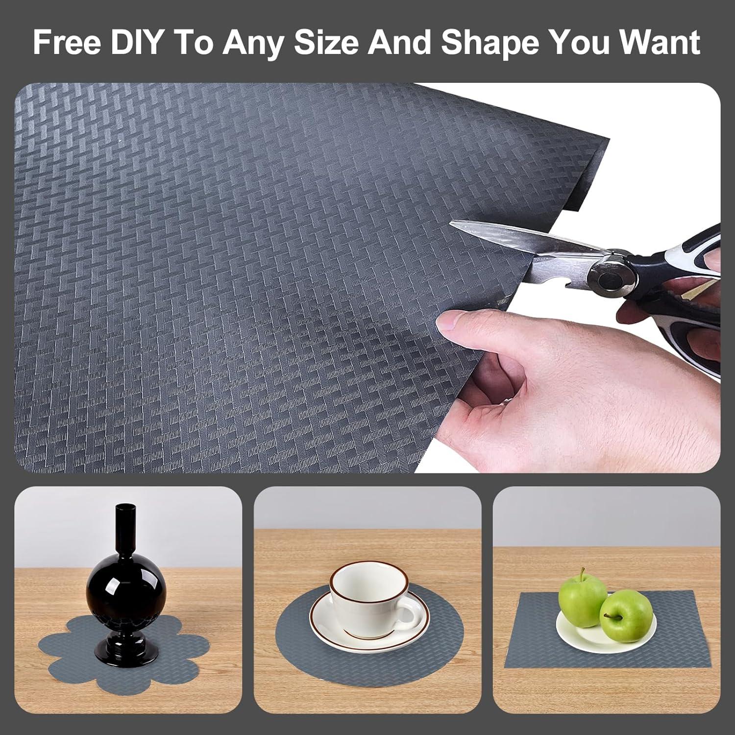 Gray Non-Adhesive EVA Kitchen Shelf Liner Roll