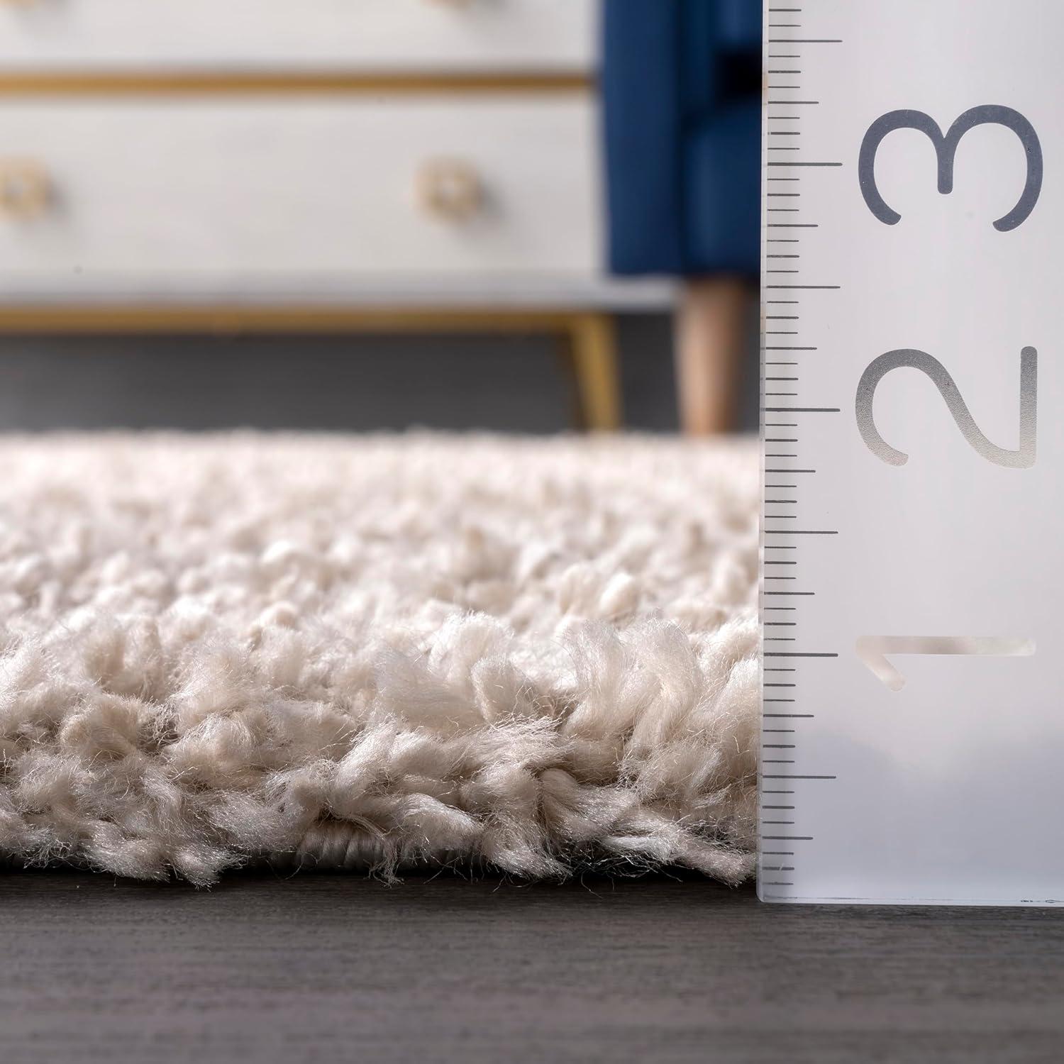Nuloom Kara Solid 4x6 Shag Indoor Area Rug for Living Room Bedroom Dining Room Nursery, Beige