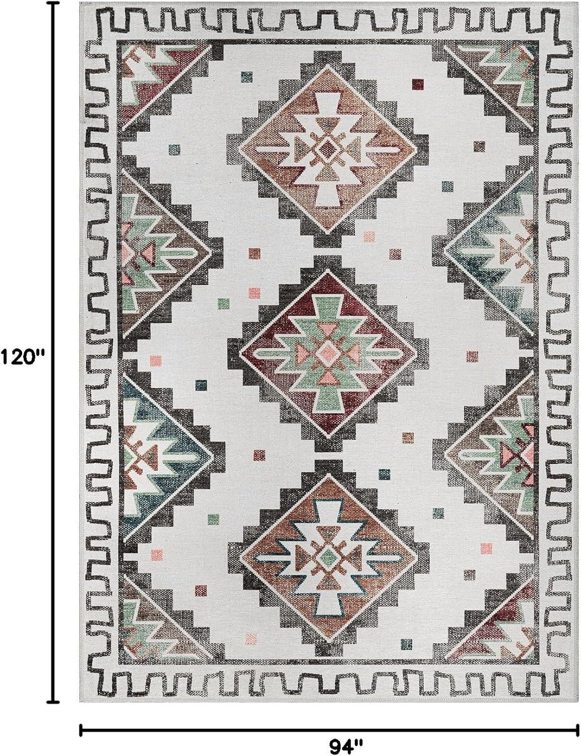CAMILSON Oriental Retro Persian Traditional Vintage Distressed Non-Shedding Indoor Area Rug(4006-Beige 8x10)