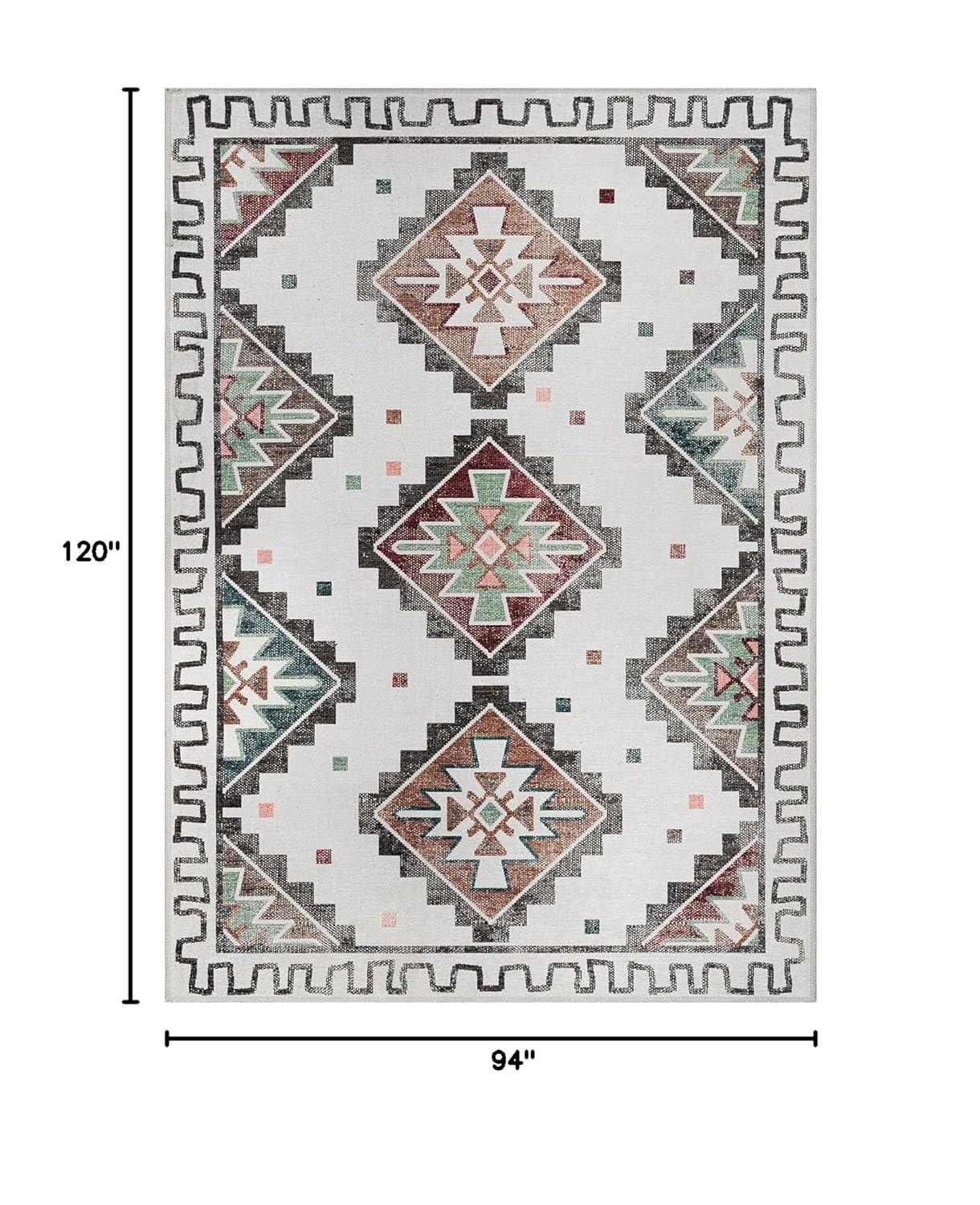 CAMILSON Oriental Retro Persian Traditional Vintage Distressed Non-Shedding Indoor Area Rug(4006-Beige 8x10)