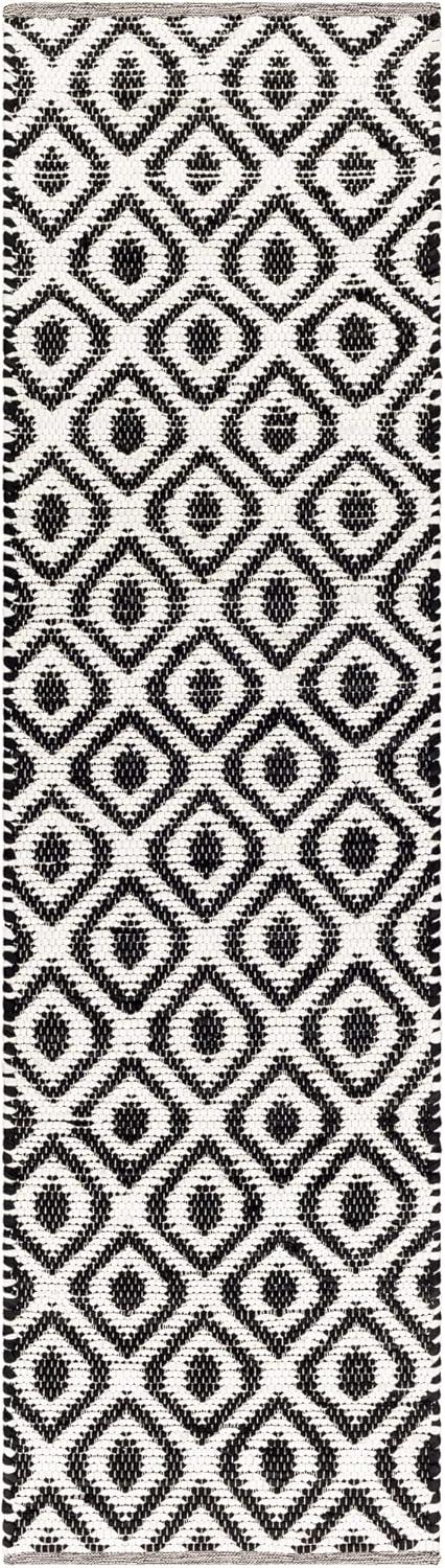 Addy Black, White Rug