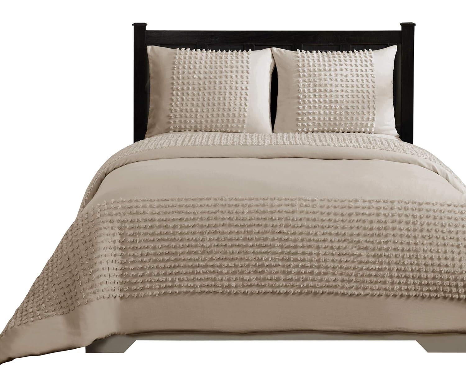 Better Trends Olivia Twin Comforter 68 in. X 90 in. with Standard Sham 20 in. X 26 in. Light Beige