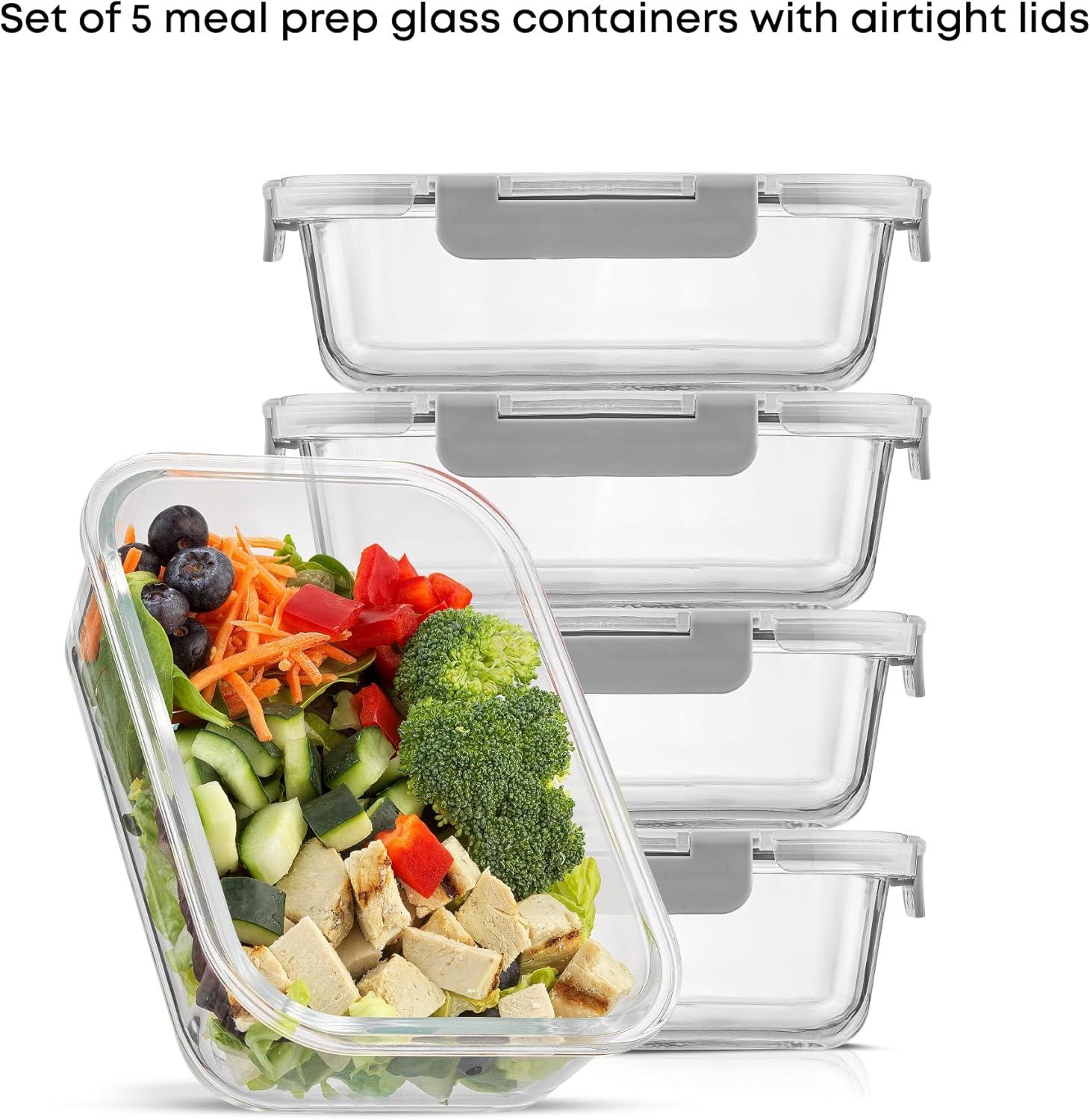 JoyJolt JoyJolt 10-Piece Glass Food Storage Container (Set of 5)