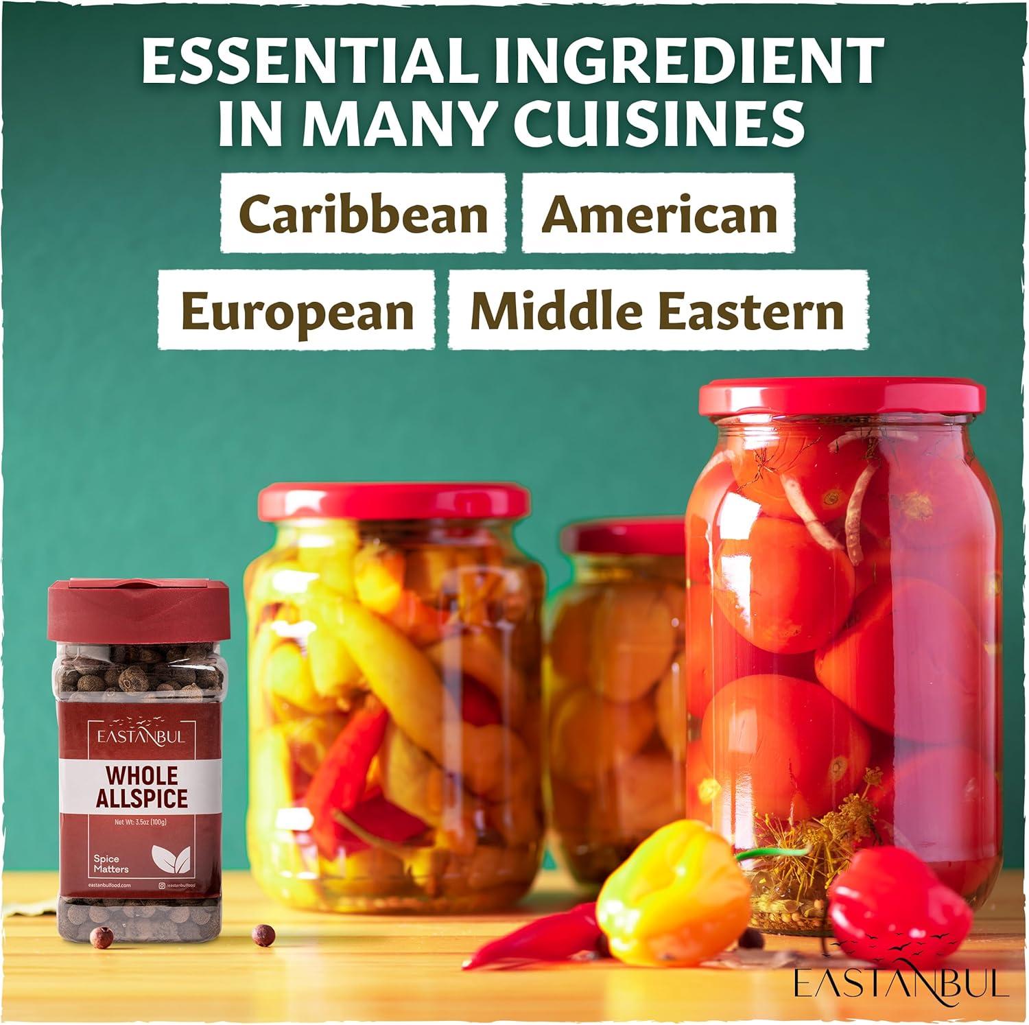 Eastanbul Allspice Berries Whole, Whole Allspice, Pimento Seeds, 3.5oz