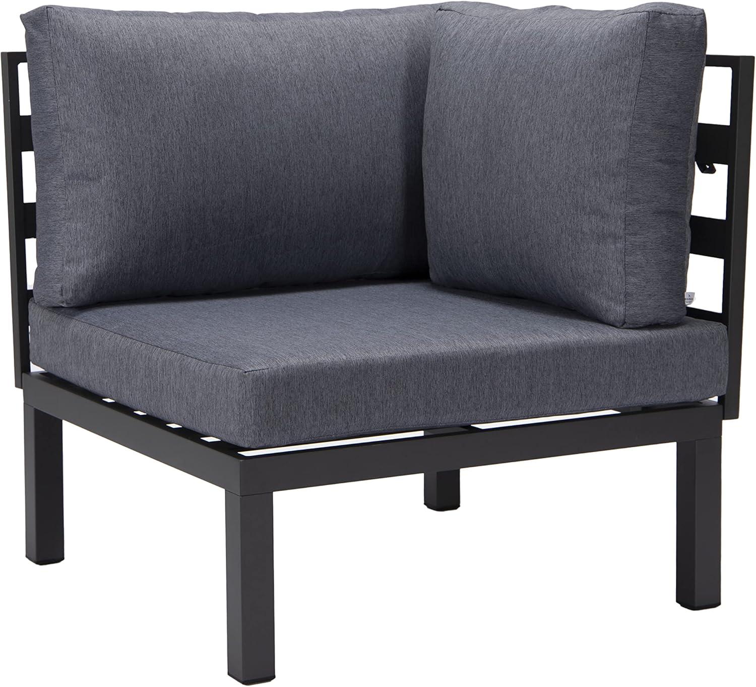 LeisureMod Hamilton 6-Piece Aluminum Patio Conversation Set With Cushions