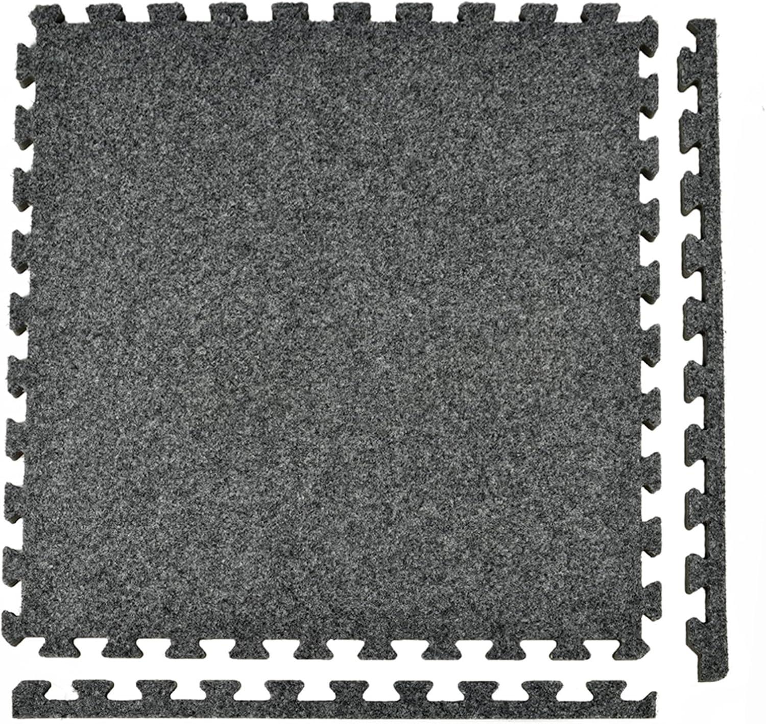 Royal Dark Gray Polyester Interlocking Carpet Tiles 24" x 24"