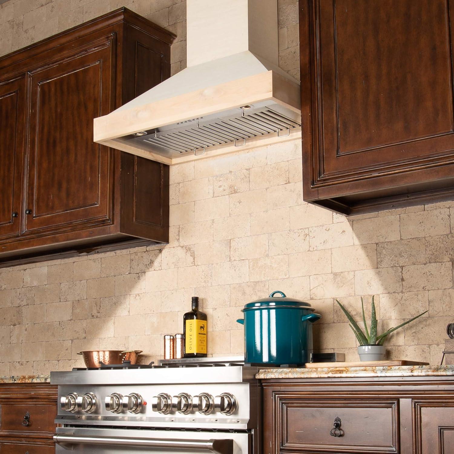 30" Wood 400 CFM Ducted Wall Mount Range Hood