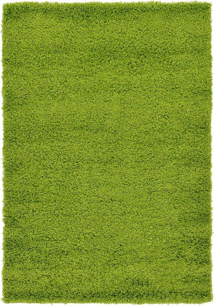 Grass Green Rectangular Shag 4' x 6' Area Rug