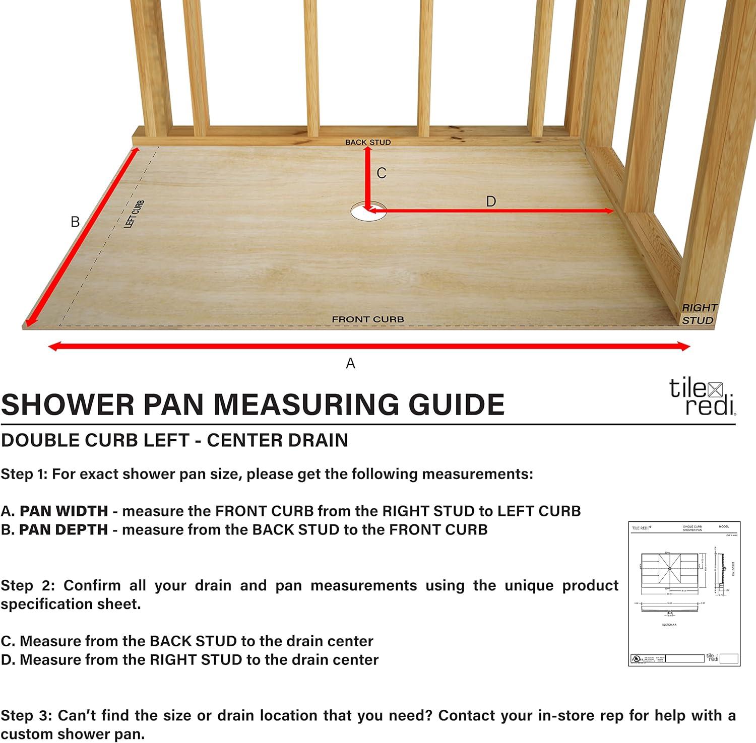 Tile Redi 3636Cdl Redi Base 36" X 36" Square Shower Base - Chrome