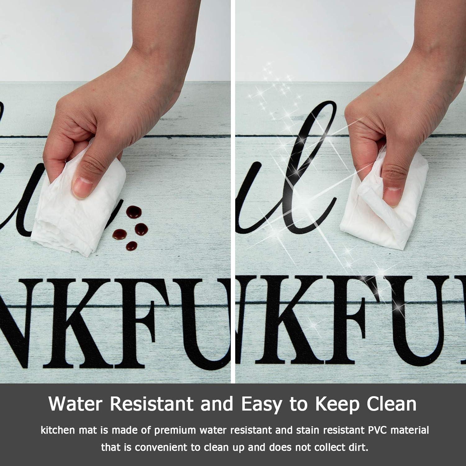 Rosalind Wheeler The Anti Fatigue Kitchen Mat Set of 2 Non Slip Cushioned Kitchen Mats for Floor Waterproof Farmhouse Kitchen Rugs and Mats Set Comfort Standing Desk Mat Carpet