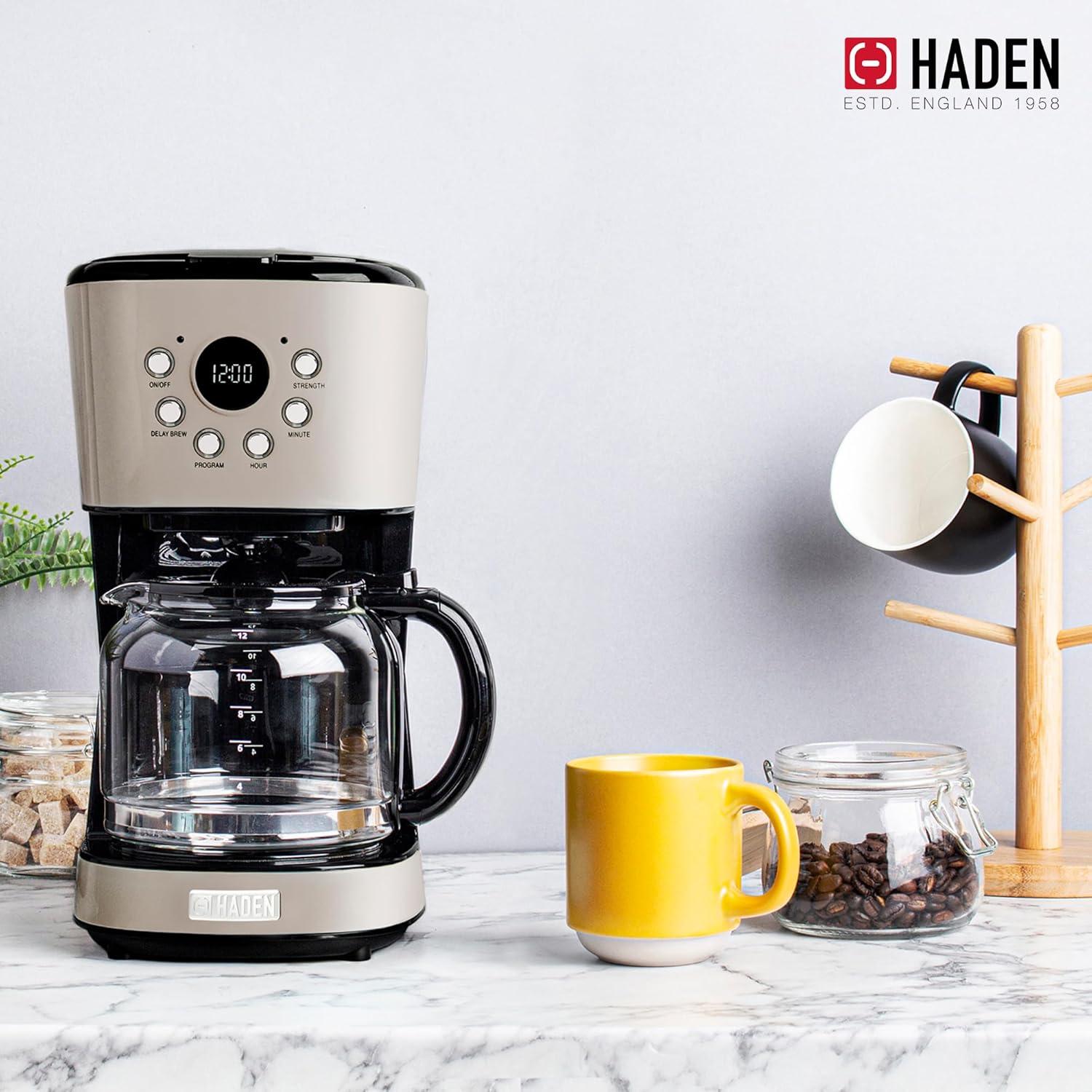 HADEN Putty Beige Programmable Drip Coffee Maker