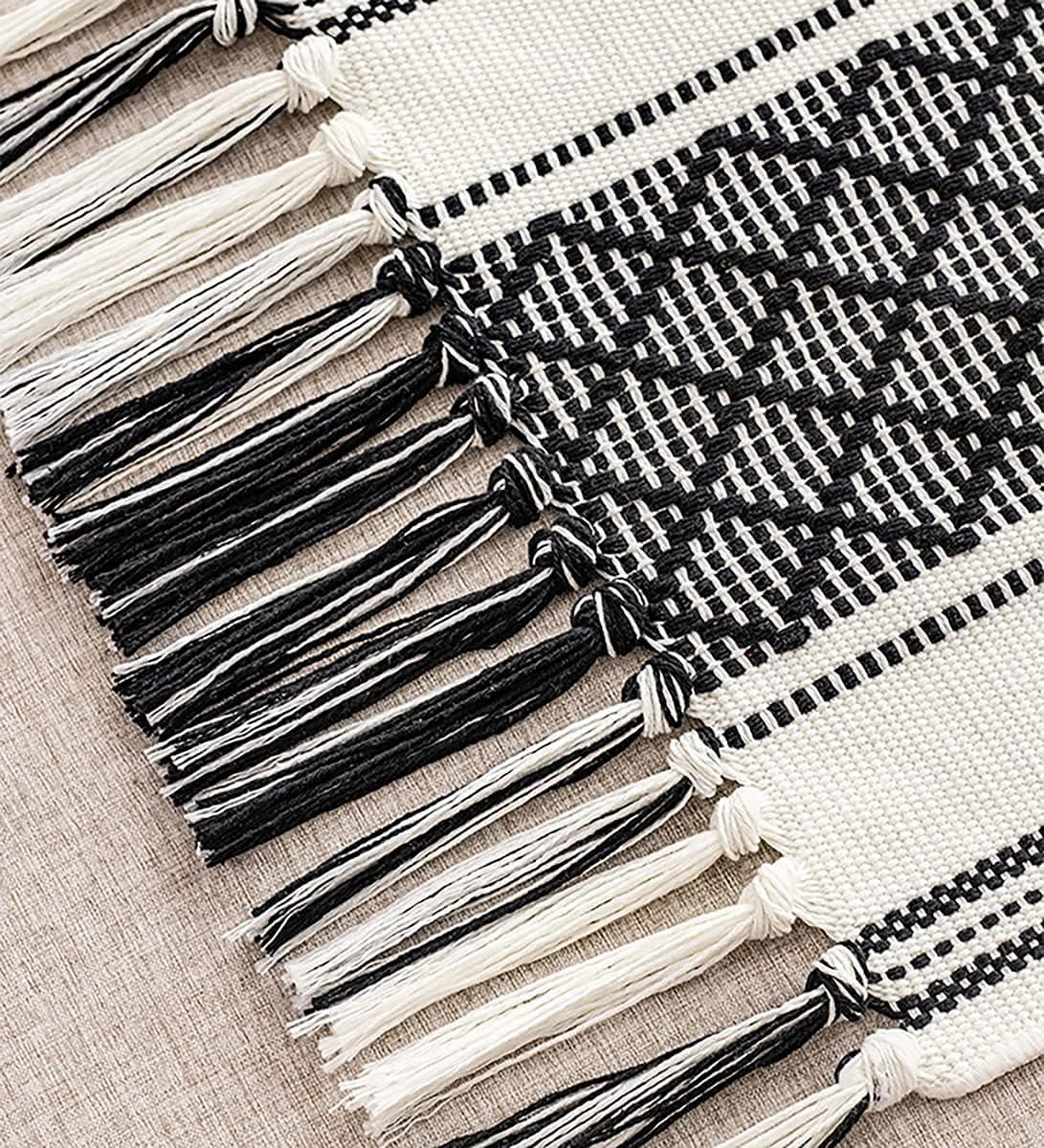 Oveesha Boho Cotton Woven Table Runner With Tassels