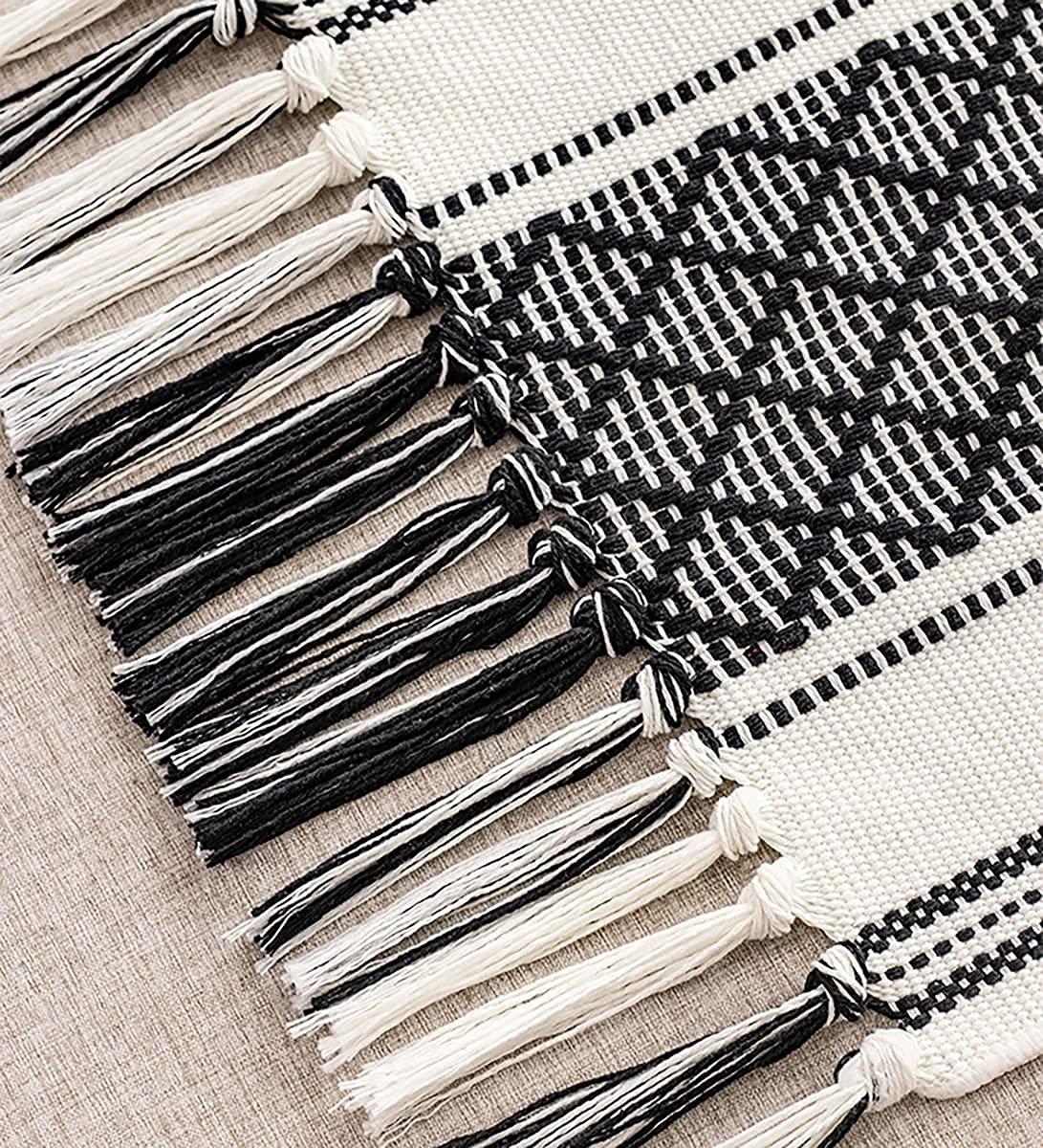 Oveesha Boho Cotton Woven Table Runner With Tassels