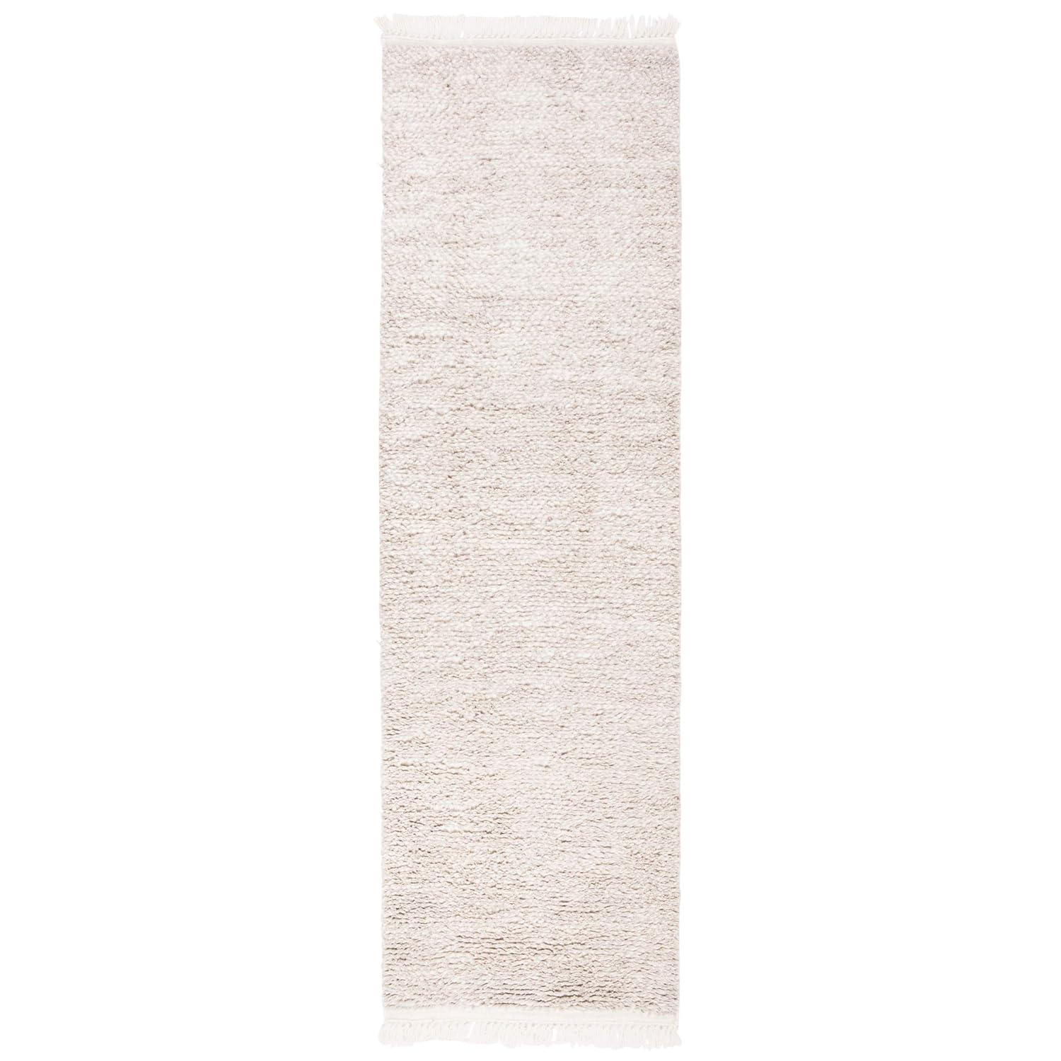 SAFAVIEH Casablanca Claud Solid Wool Runner Rug, Beige, 2'3" x 8'