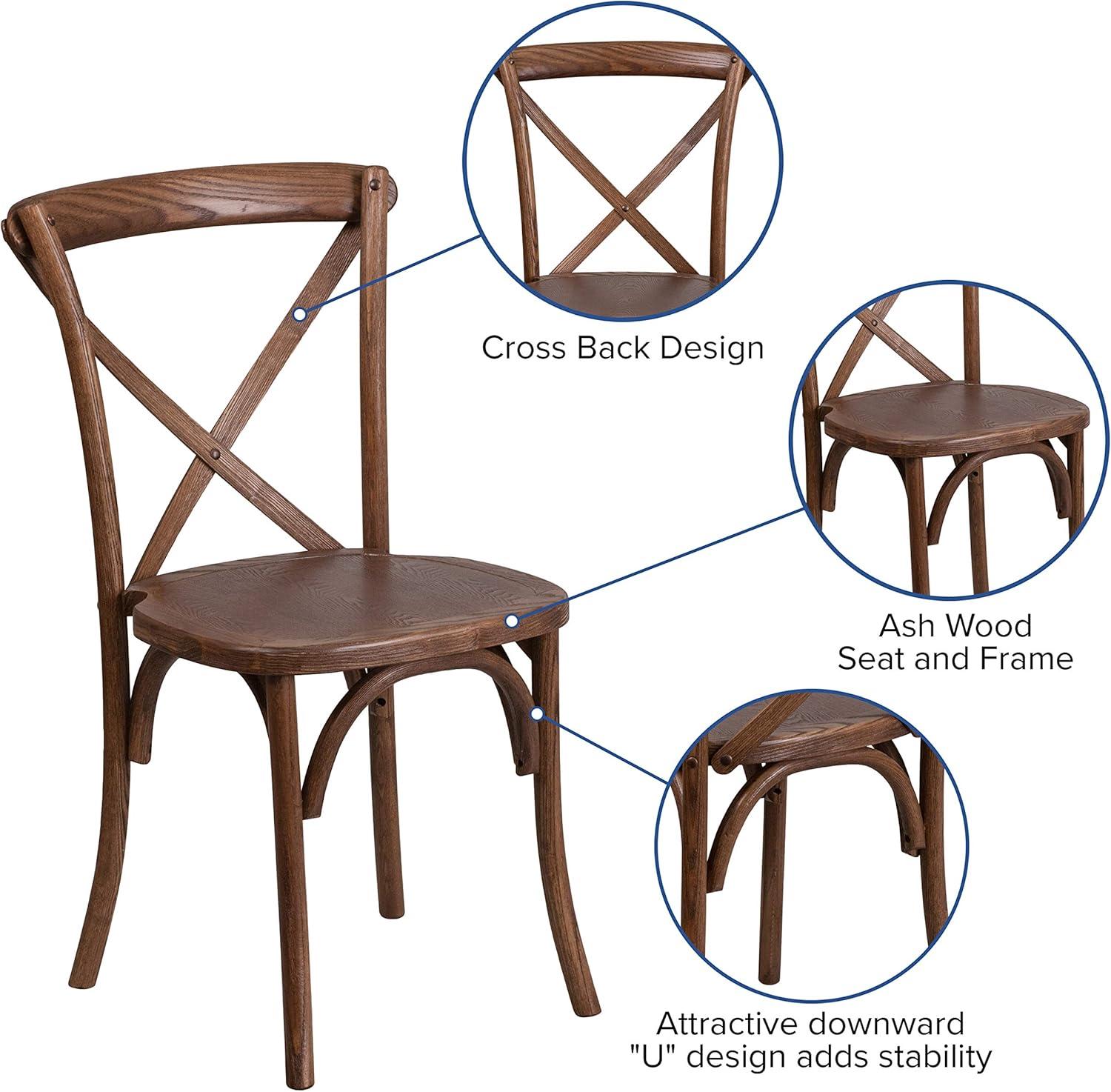 Emma and Oliver Stackable Wood Cross Back Dining Chair