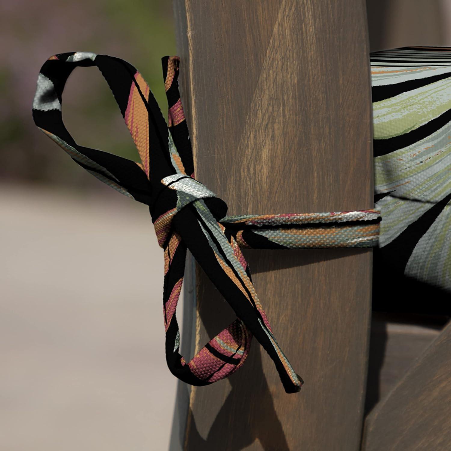 Arden Chair Cushion, 19 x 18, Rain-Proof, Fade Resistant, for Dining, Adirondack, and Rocking Outdoor Chairs Simone Black Tropical