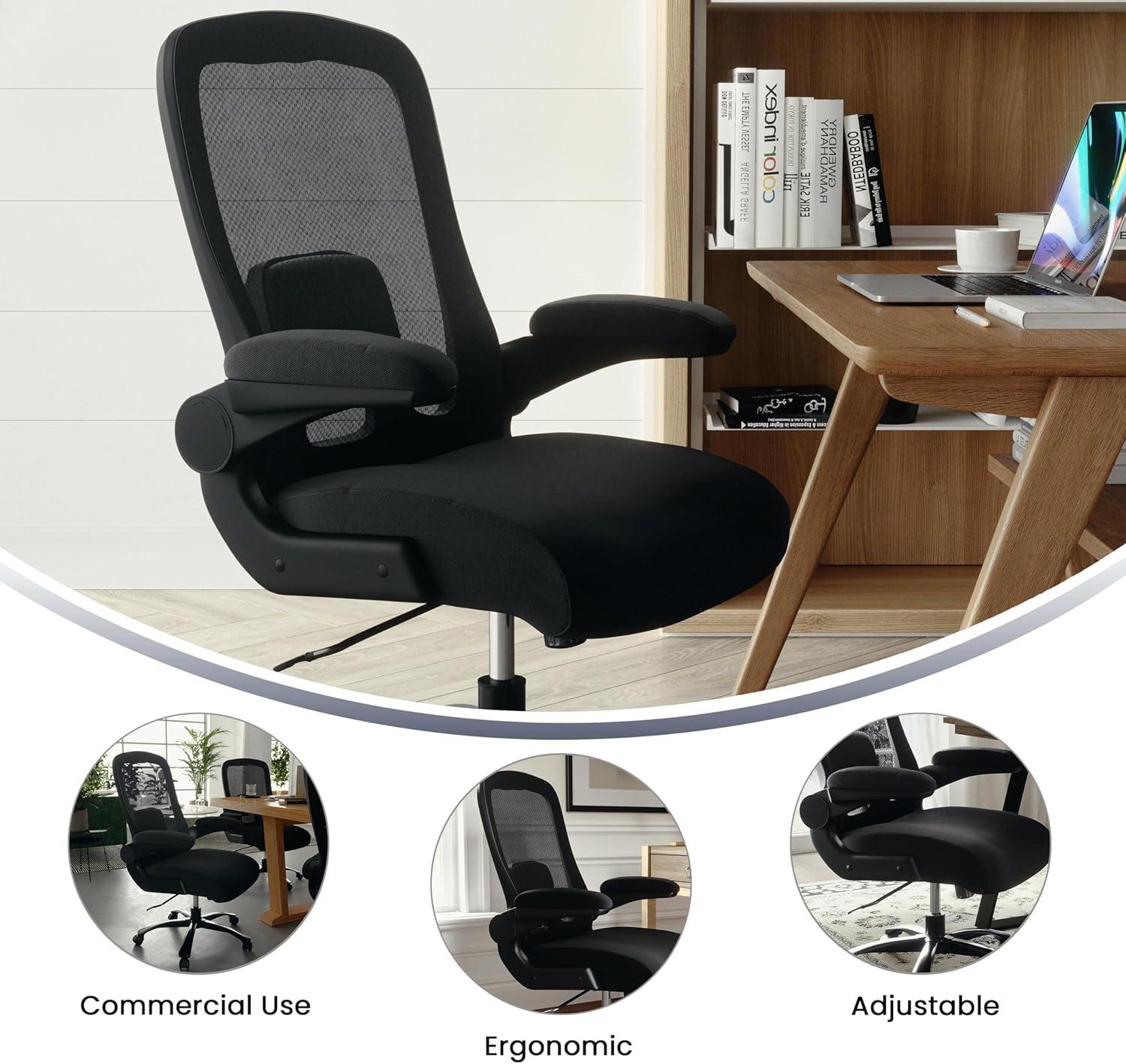 Flash Furniture HERCULES Series Big & Tall 500 lb. Rated Mesh Executive Swivel Ergonomic Office Chair with Adjustable Lumbar