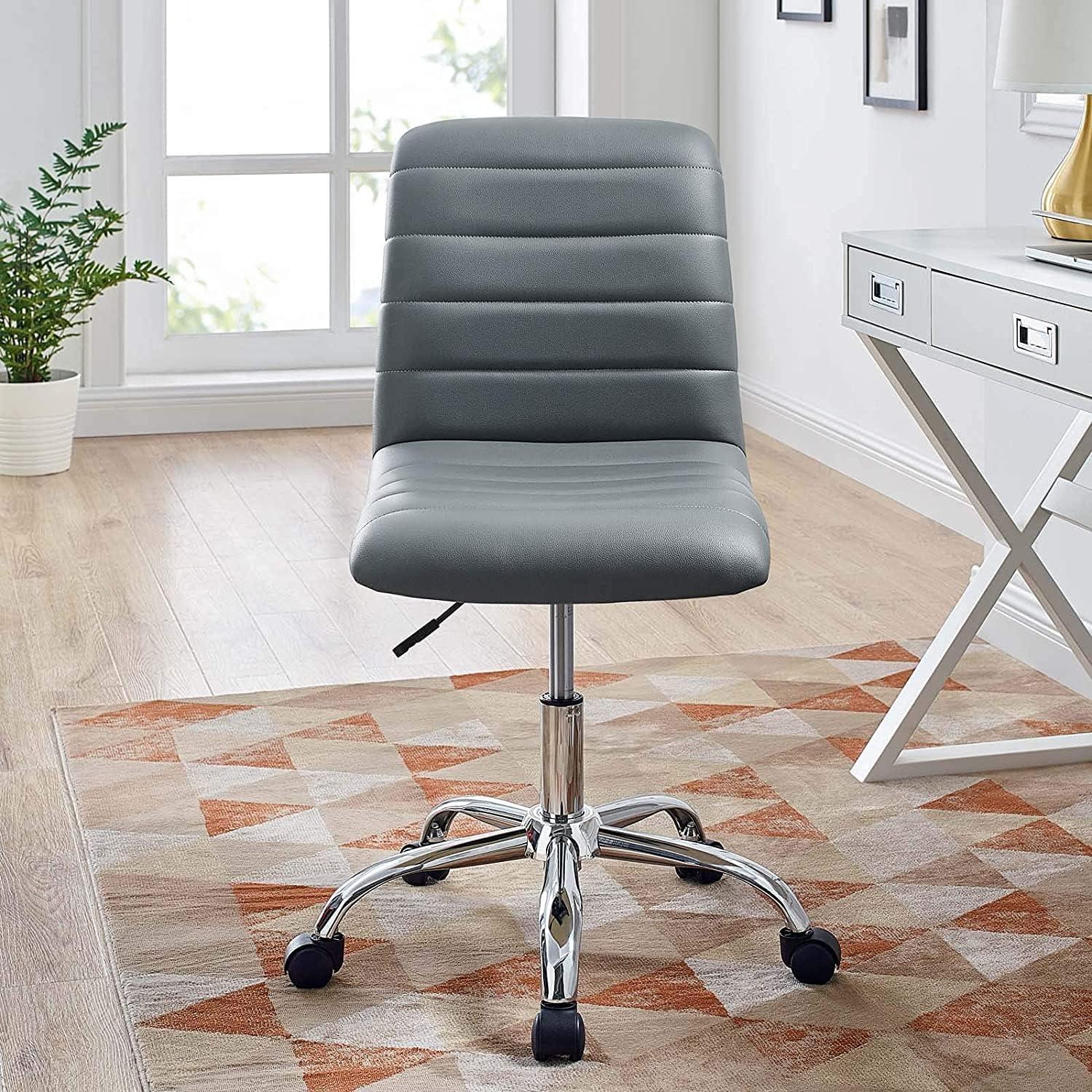 Modway Ripple Armless Mid Back Vinyl Office Chair