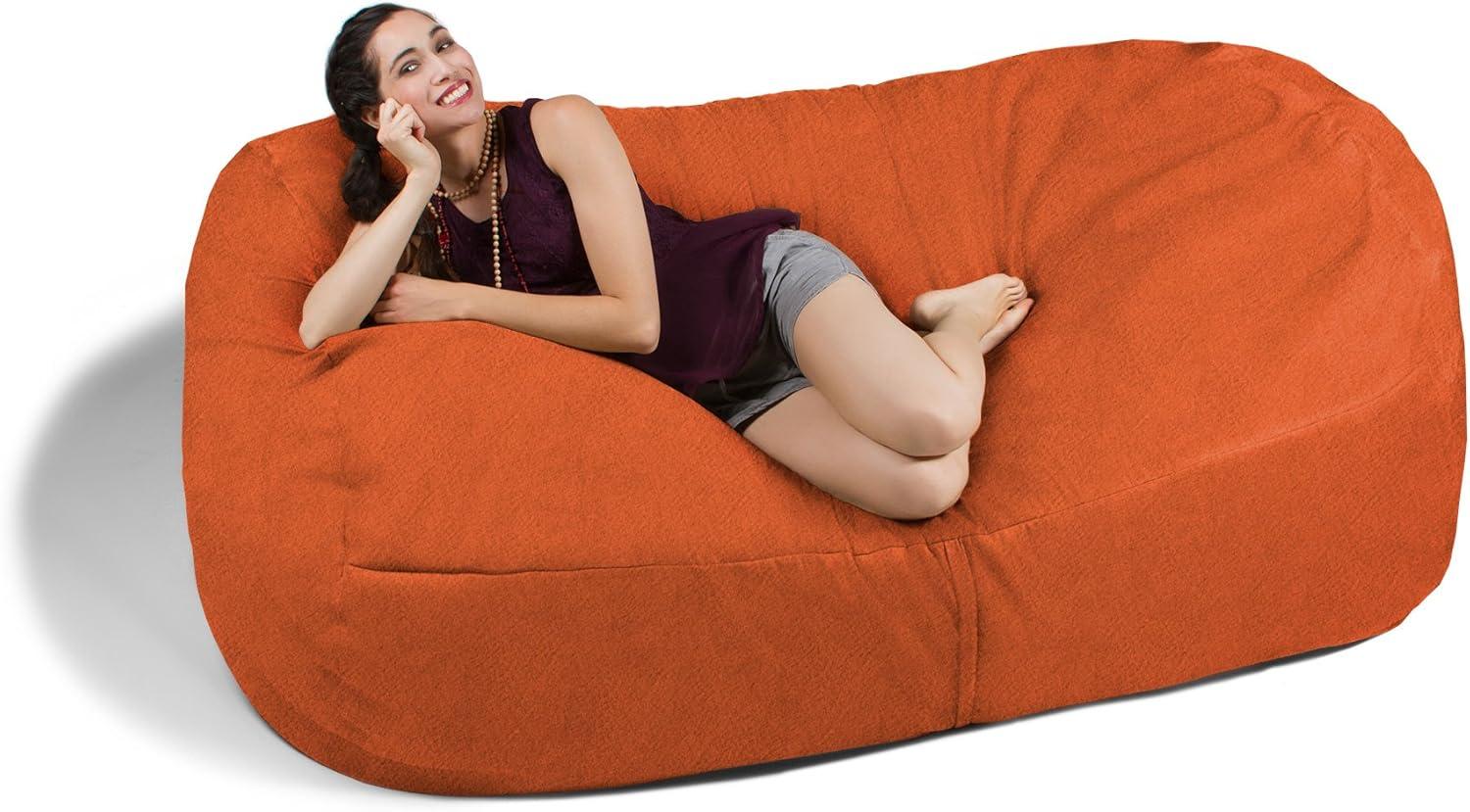 Jaxx 7 Foot Giant Bean Bag Sofa, Mandarin