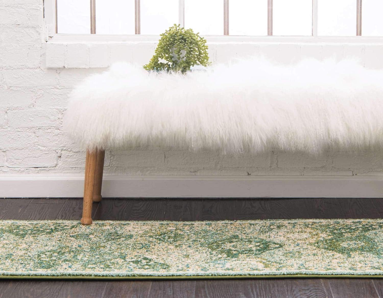 Unique Loom Penrose Collection Area Rug - Blake (2'  x 6' 1" Runner Green/Beige)