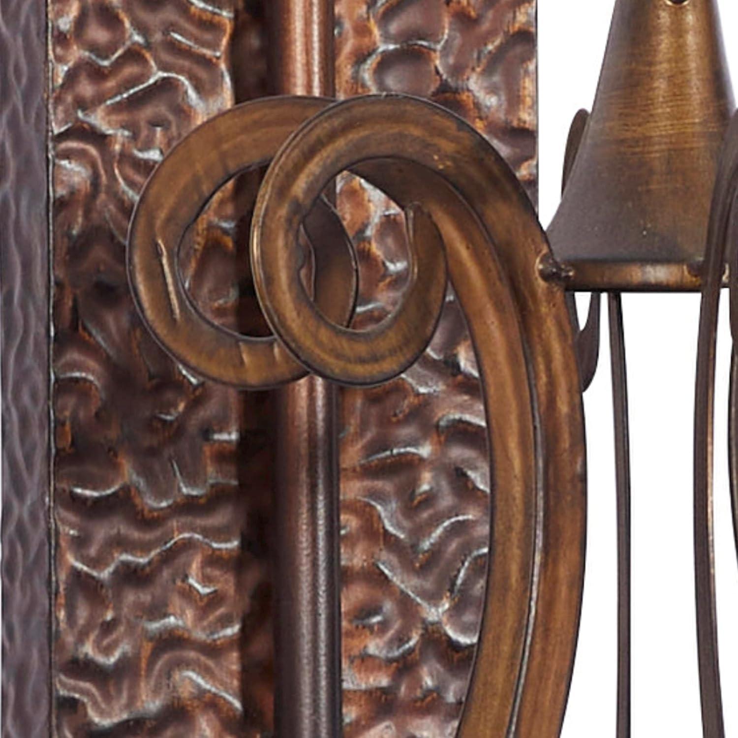 Co-t Bronze Iron Wall Sconce With Textured Finish And Glass Globe For Elegant Candle Display