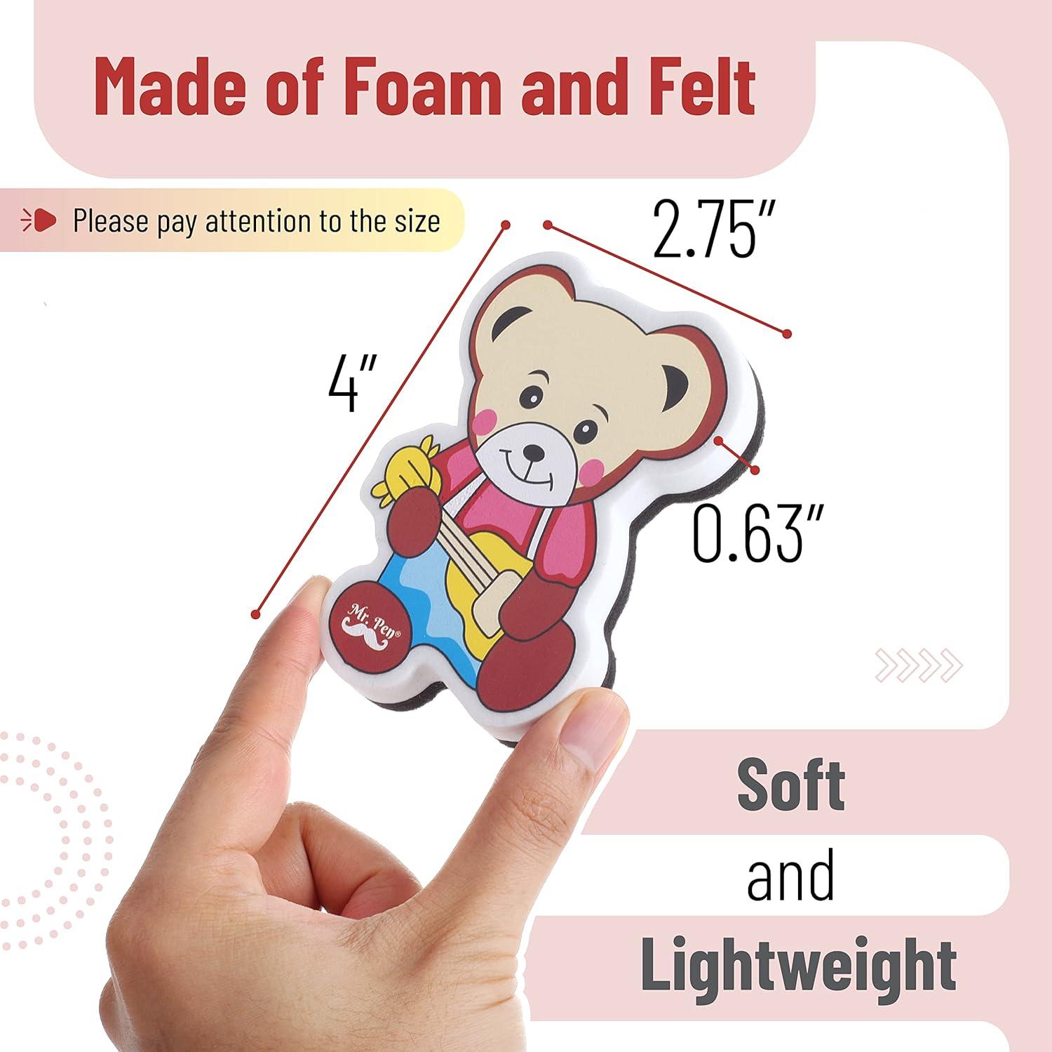 Mr. Pen- Cute Dry Erase Erasers, 6 Pack, Animal Shaped Whiteboard Erasers, Magnetic Eraser for Dry-Erase Boards