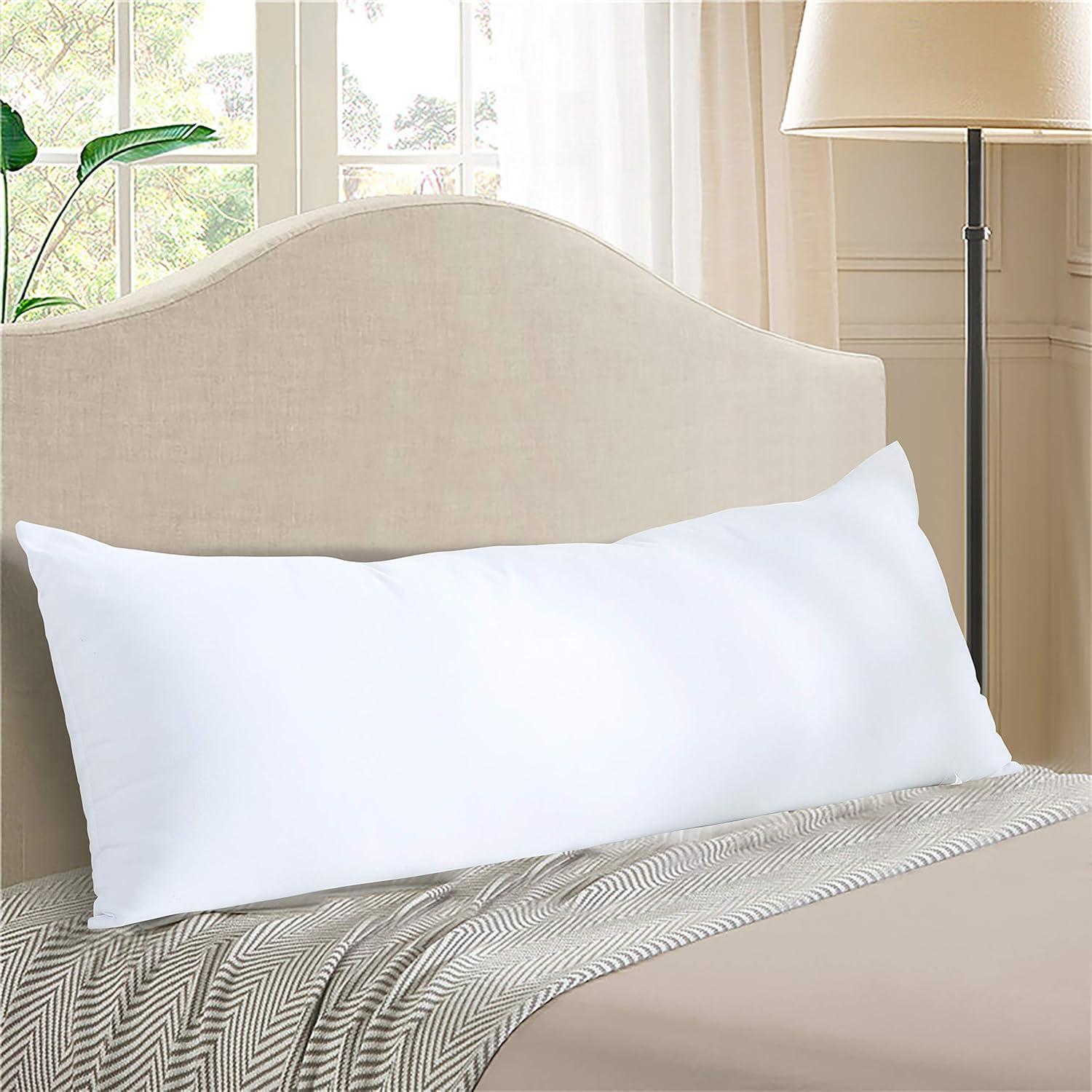 EVOLIVE Ultra Soft Microfiber Body Pillow, Long Side Sleeping Pillow(off white)