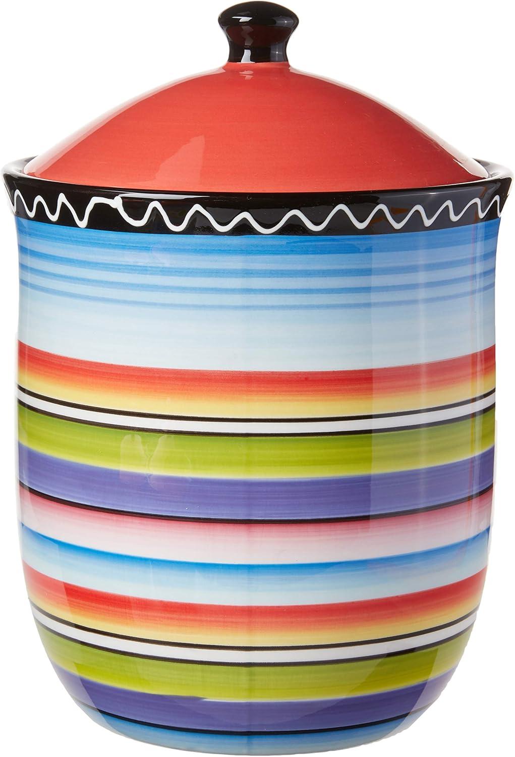 Colorful Striped Ceramic 3-Piece Canister Set