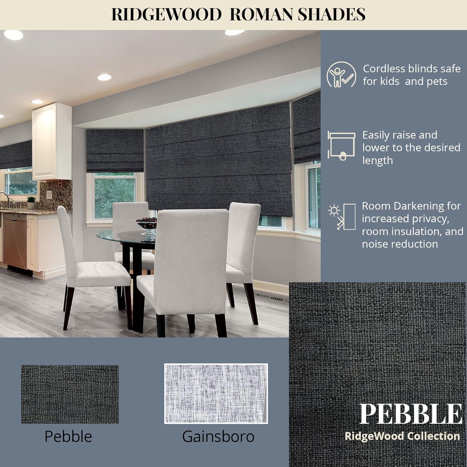 23"x72" Chicology Blackout Roman Curtain Shade Lexington Pebble