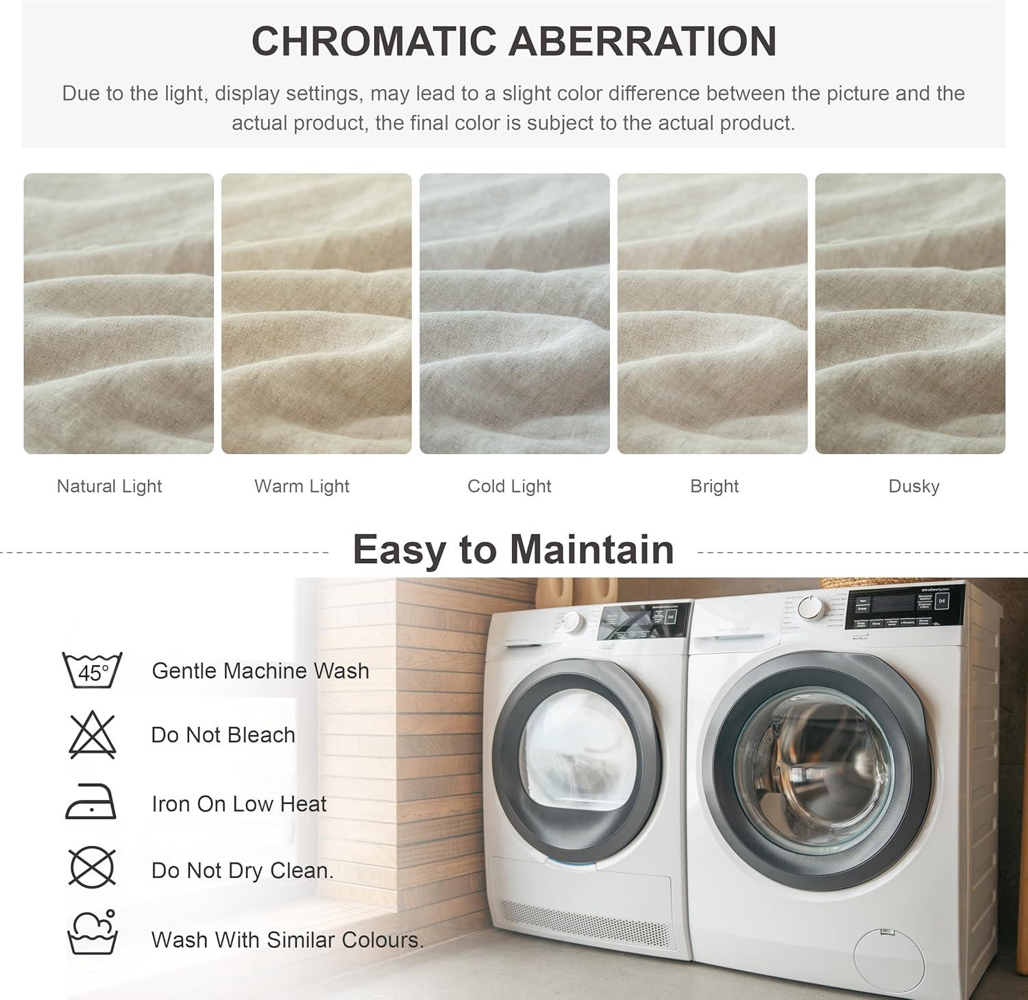 Simple&Opulence 100% Linen Duvet Cover Set with Washed-French Flax-2 Pieces Solid Color Basic Style Bedding Set-Breathable Soft Comforter Cover with 1 Pillowsham(Twin,Linen)