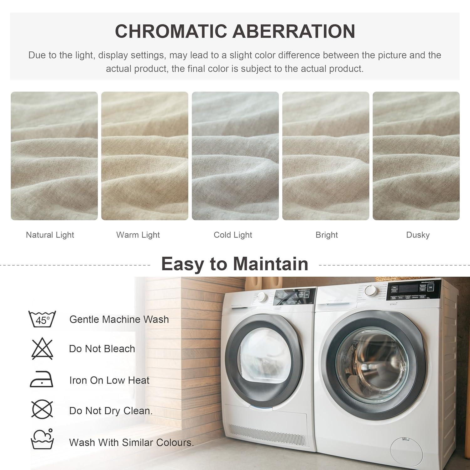 Simple&Opulence 100% Linen Duvet Cover Set with Washed-French Flax-2 Pieces Solid Color Basic Style Bedding Set-Breathable Soft Comforter Cover with 1 Pillowsham(Twin,Linen)