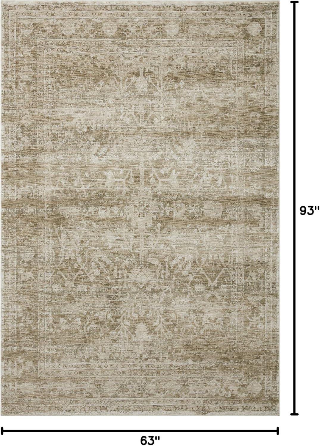 Honora Rug by Amber Lewis x Loloi - Khaki and Beige / 5'3" x 7'9"