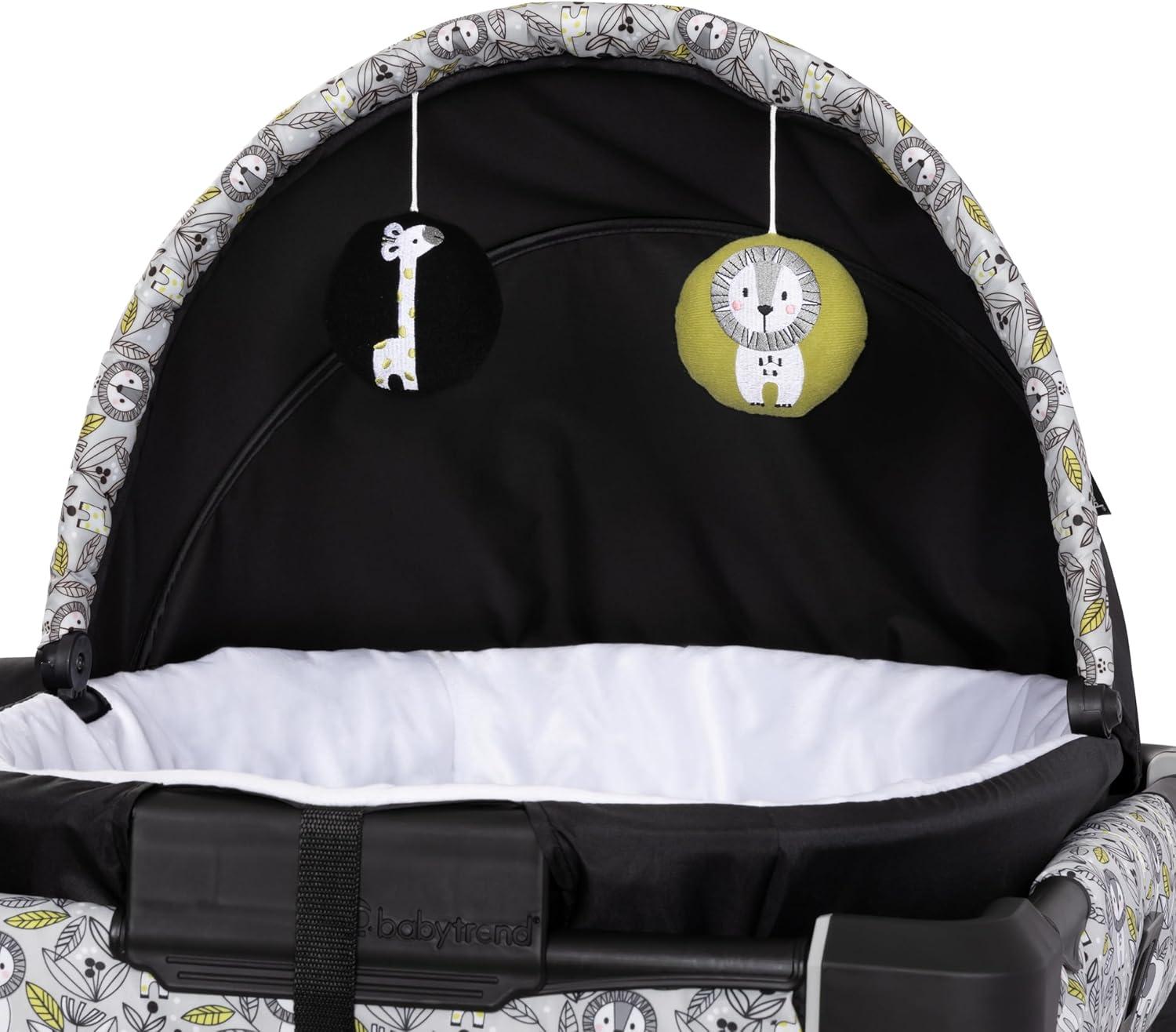 Baby Trend Nursery Den Playard with Snooze Pod and Flip Over Changer - Hidden Jungle Trio