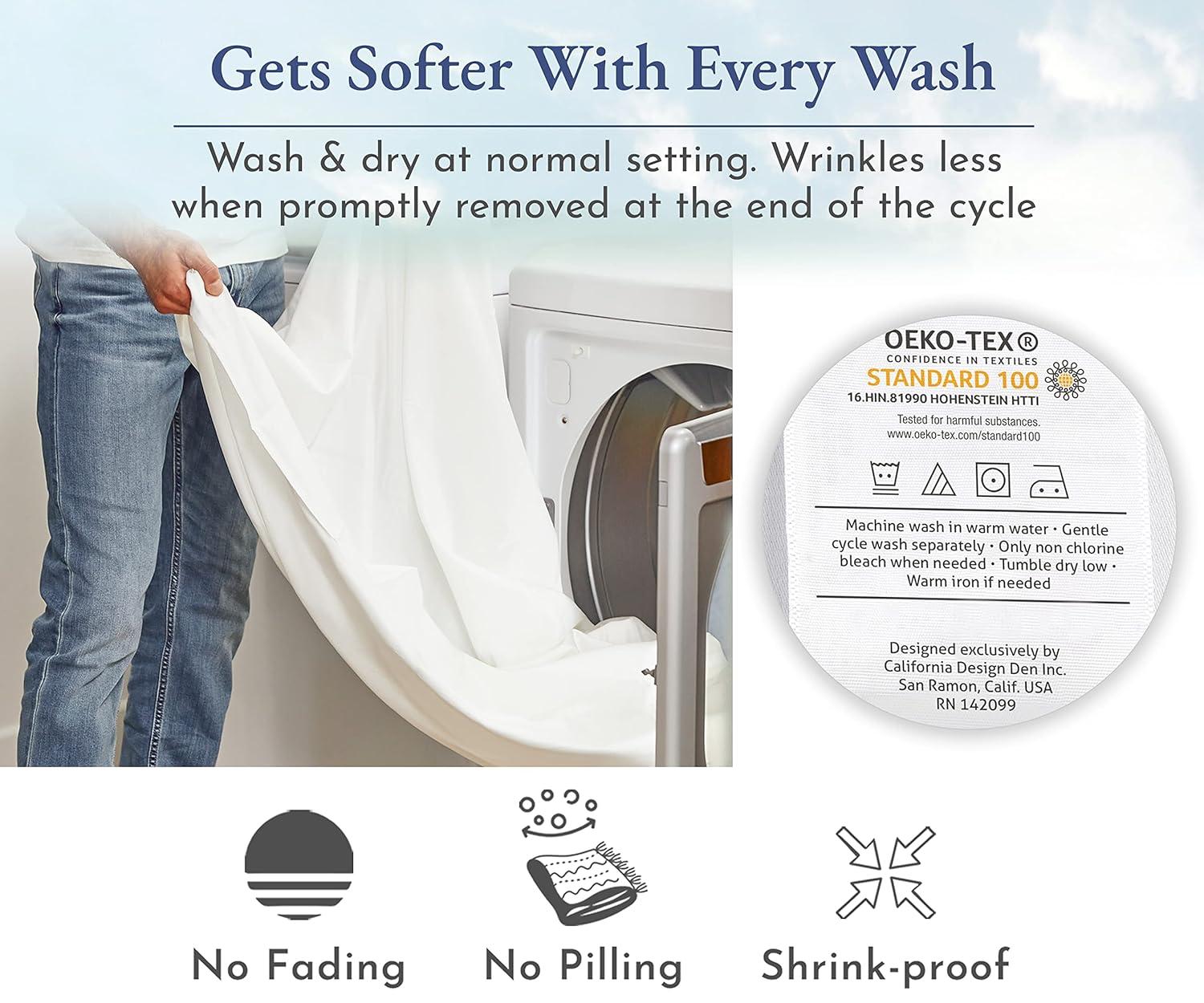 400 Thread Count 100% Cotton Fitted Sheet - California Design Den - Sage Green, King