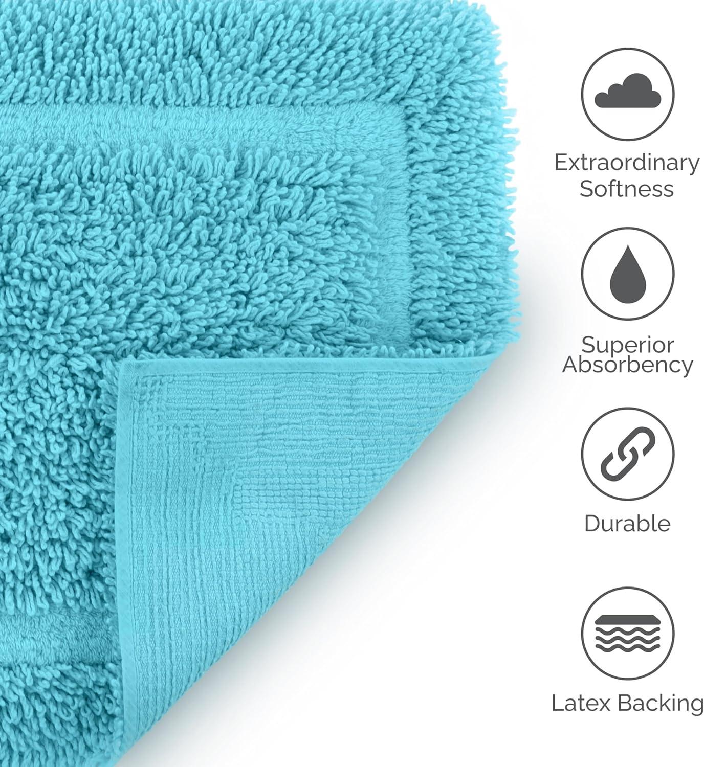 Island Blue 20" x 30" Ringspun Cotton Bath Rug