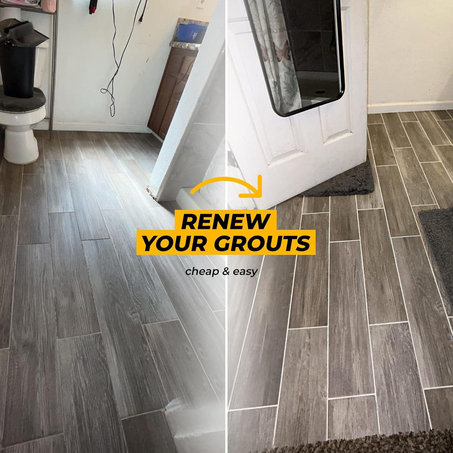 PentaUSA 8.8oz Bundle Tile Grout Repair Kit with Grout Removal Tool, Premix Grout Bundle Set with Remover Saw, Sponge and Cleaner