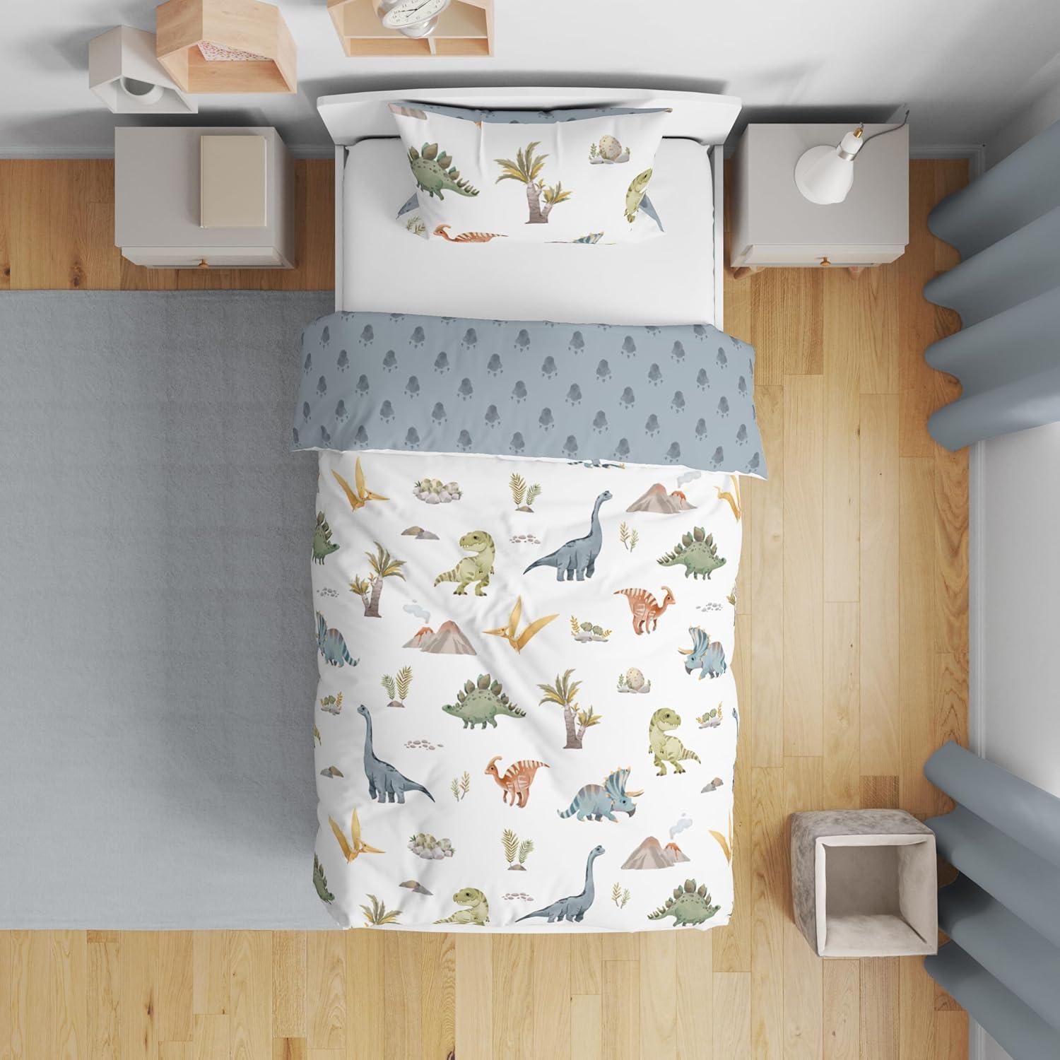 Sweet Jojo Designs Watercolor Dinosaur Dino 5 Piece Toddler Bedding Set (Set of 5)