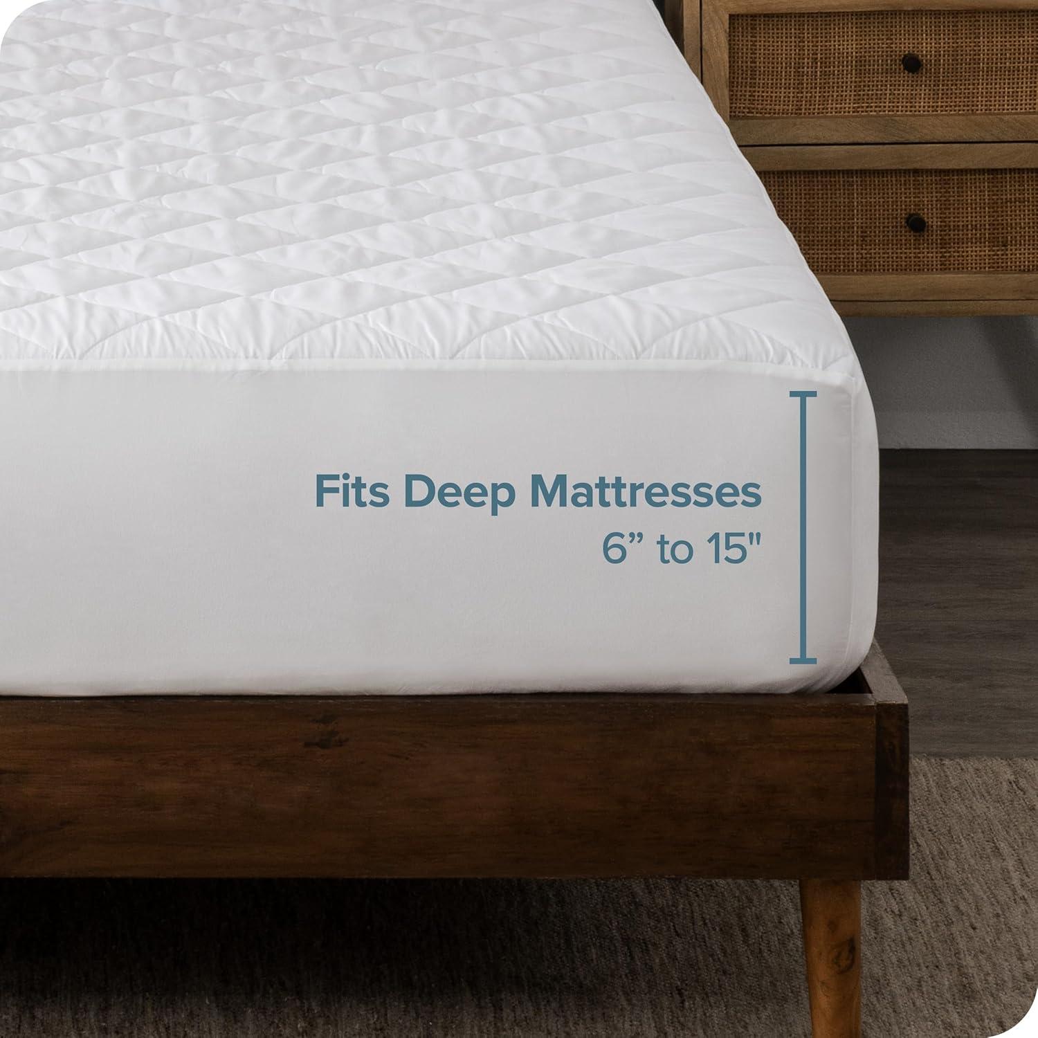 Bare Home Waterproof Quilted Mattress Pad