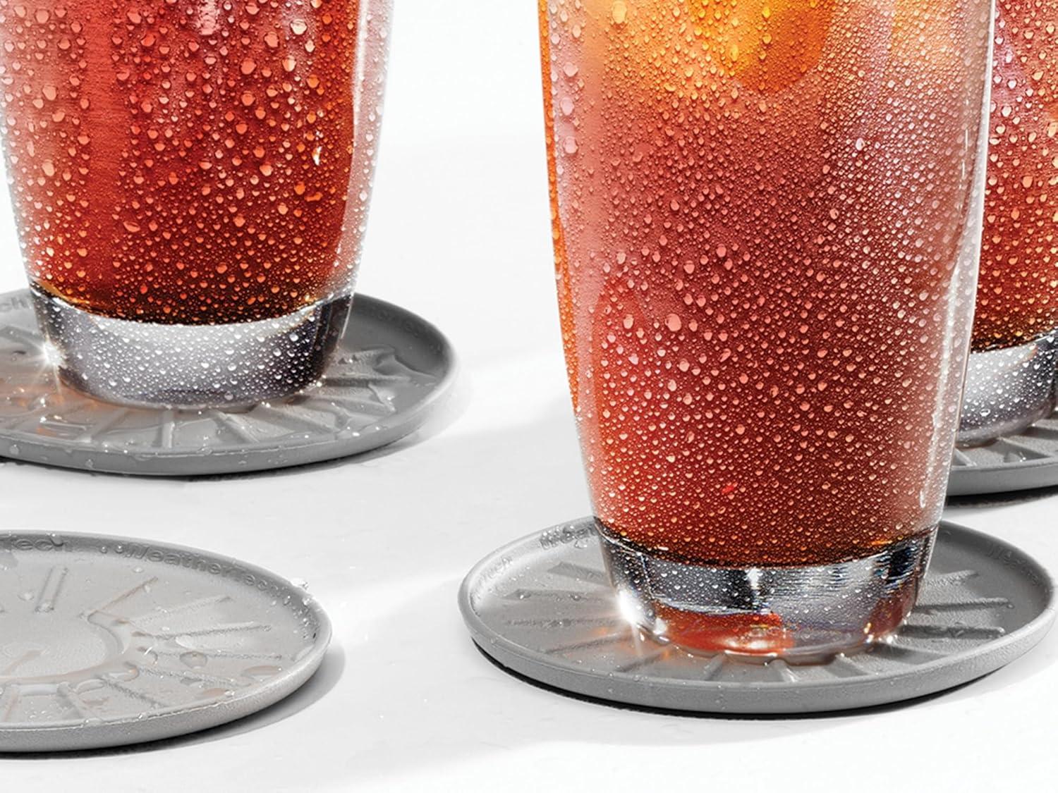 WeatherTech 4" Drink Coasters for Home Surfaces, Anti-Skid, No-Slip knibs - Set of 4, Terra Cotta - (8A4CSTTC)