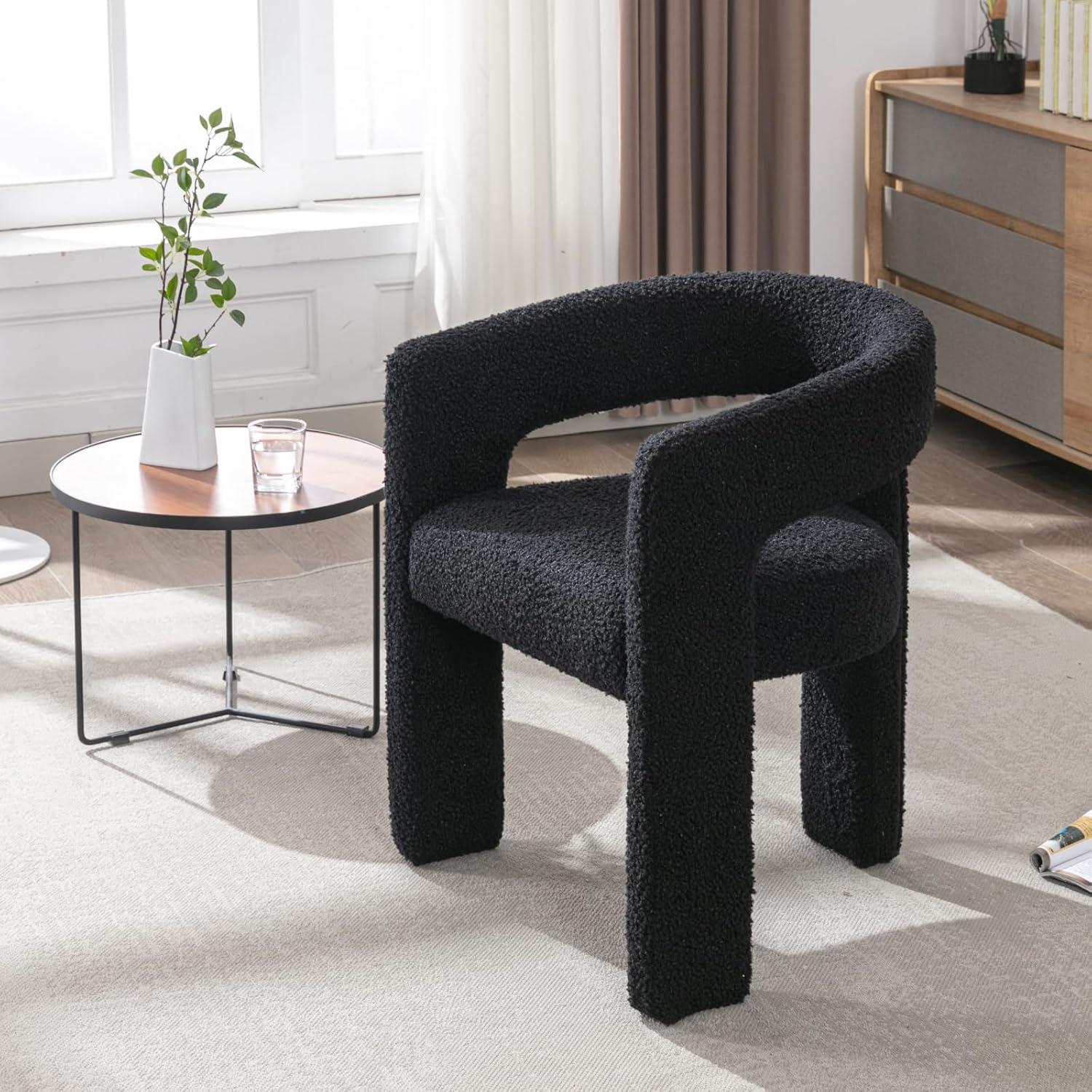 wahson office chair Modern Dining Chairs Barrel Dining Chair Upholstered Dining Room Chair with Arm Comfy Accent Side Chair for Dining Room/Living Room (Set of 2)