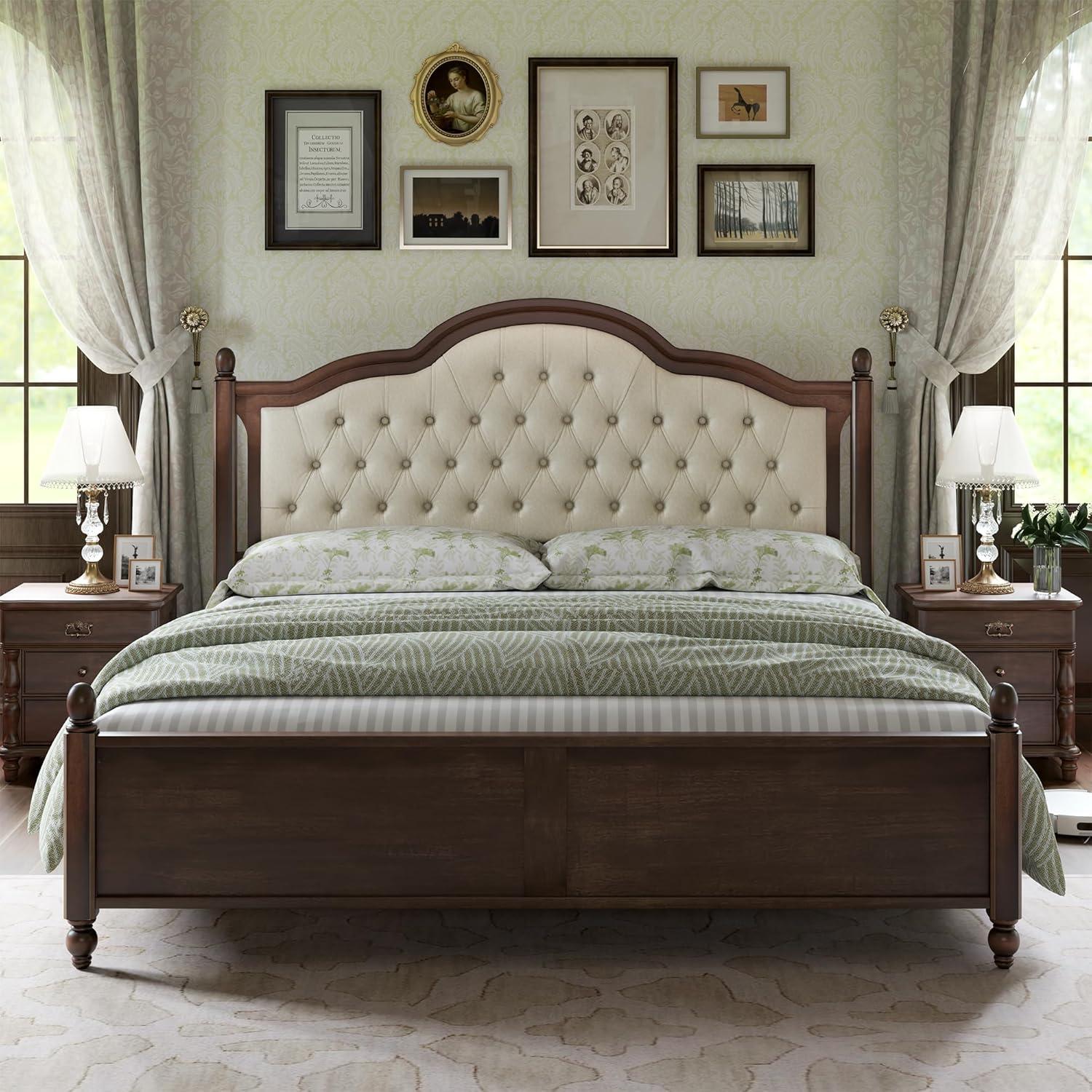 Lark Manor™ Amilio Upholstered Bed Solid Wood Platform